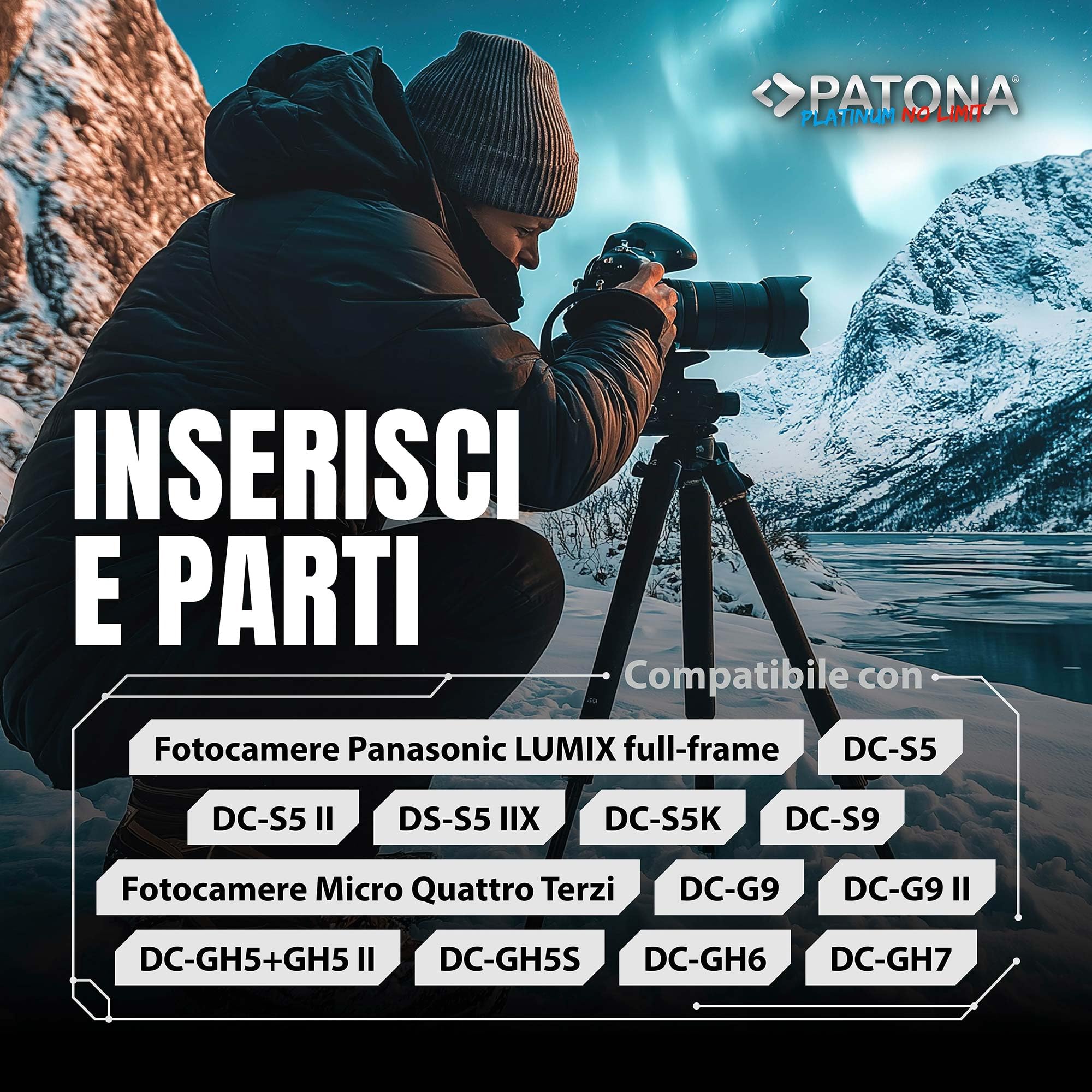 PATONA Platinum DMW-BLK22 Batteria 2600mAh con USB-C – ricambio per Panasonic DMW-BLK22 – per Lumix S5 II/IIX S5 S9, G9 II, GH5 II GH5S, GH6, GH7 – si ricarica via cavo, ideale per video 4K/6K