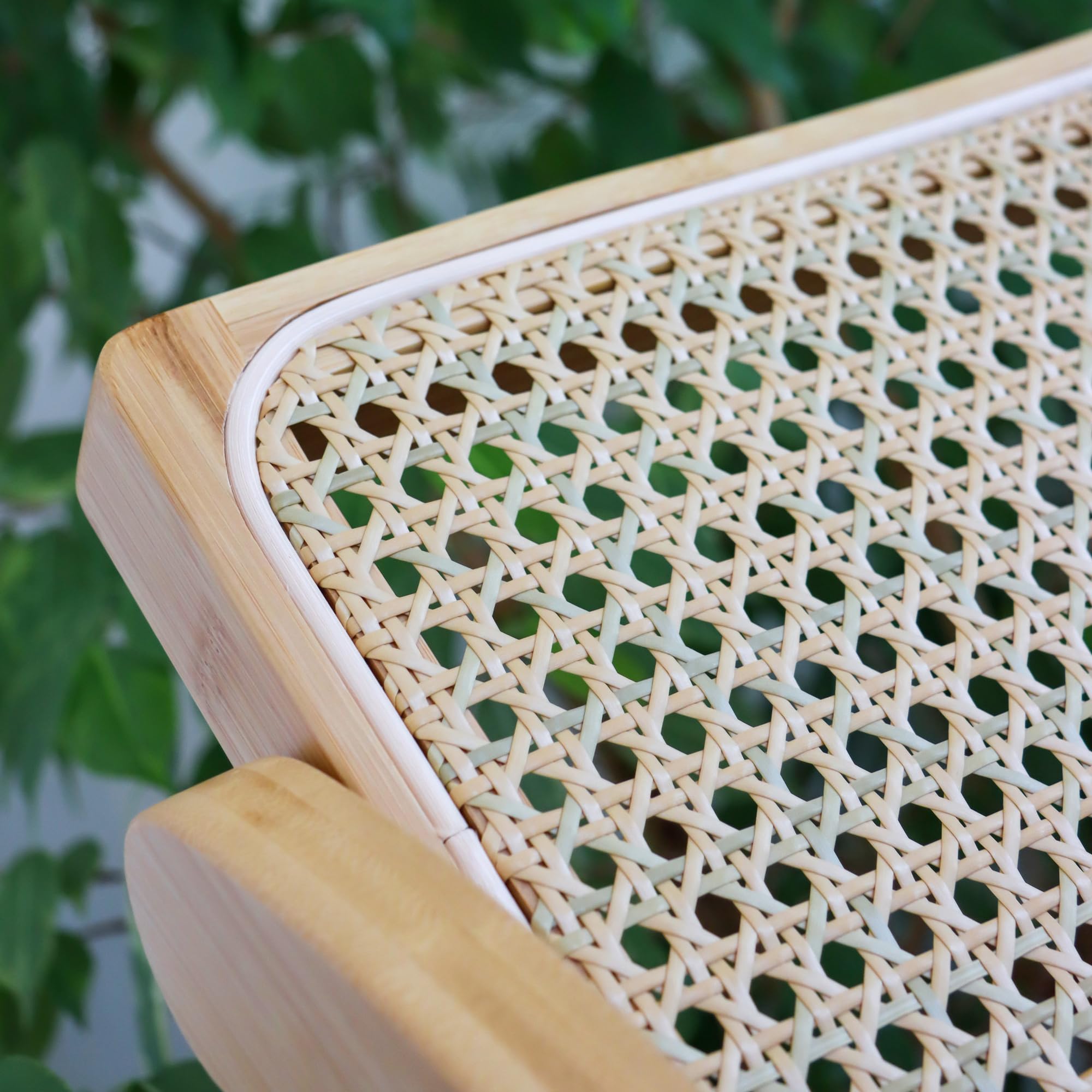 Silla plegable de bambú con trenzado vienés Tudela Bamboo, silla plegable de madera, 130 kg, respaldo giratorio 360°
