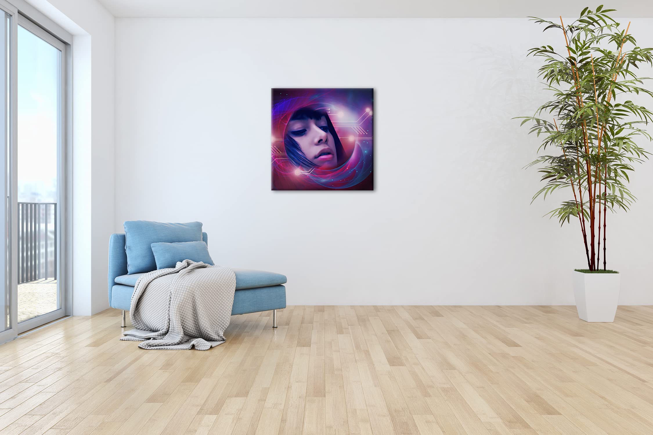 Fotomural sobre lienzo (70 x 70 cm), diseño de ciencia ficticia