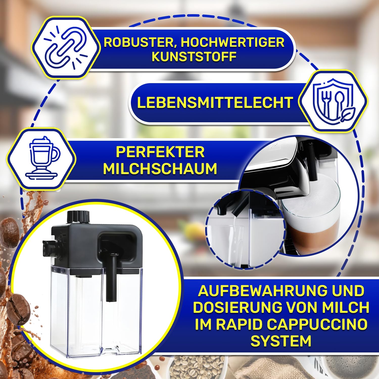 Milchbehälter für Kapselkaffeemaschine 7313250671 für DeLonghi