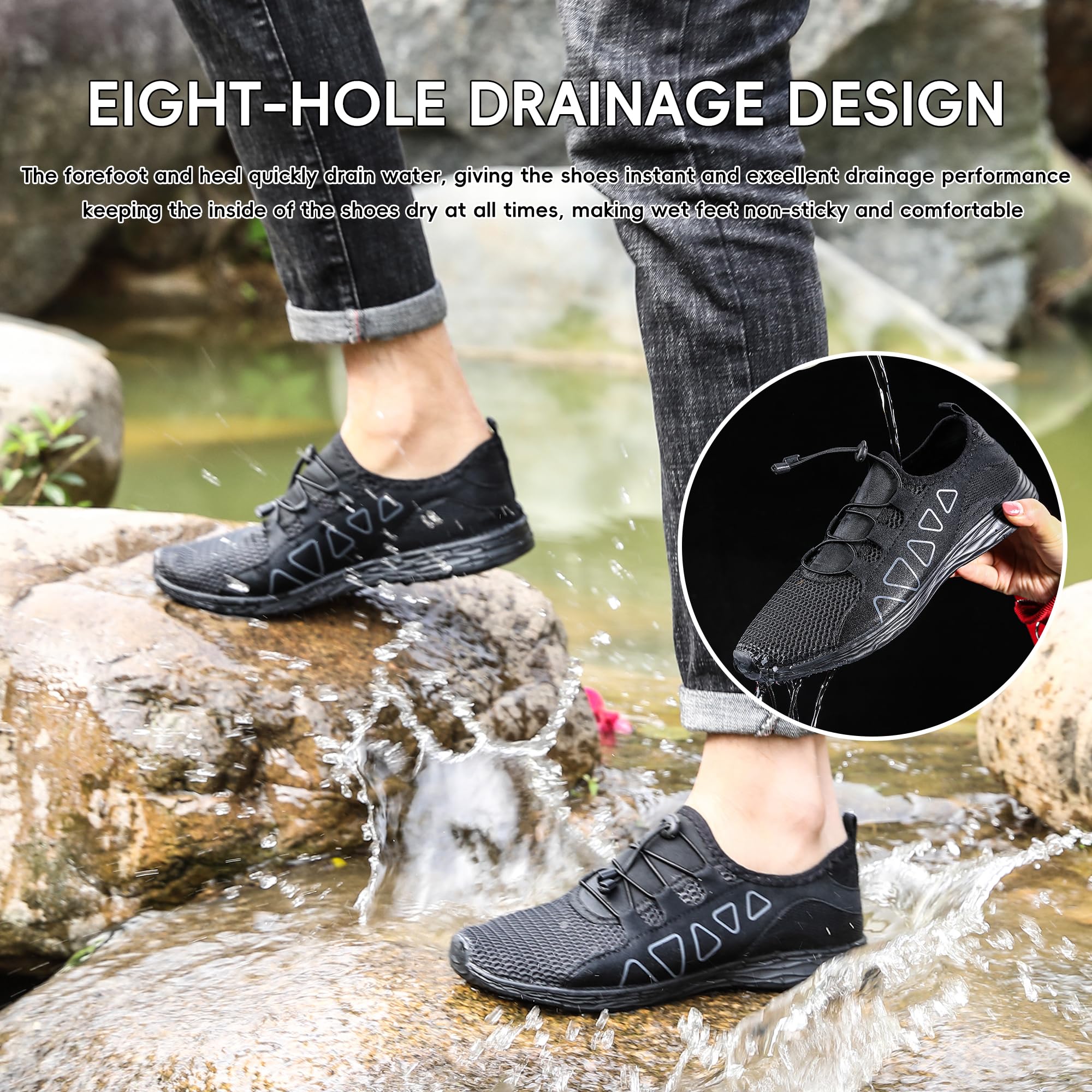 Water Shoes - Scarpe da uomo e donna ad asciugatura rapida leggere unisex spiaggia sport a piedi nudi Tutto EU