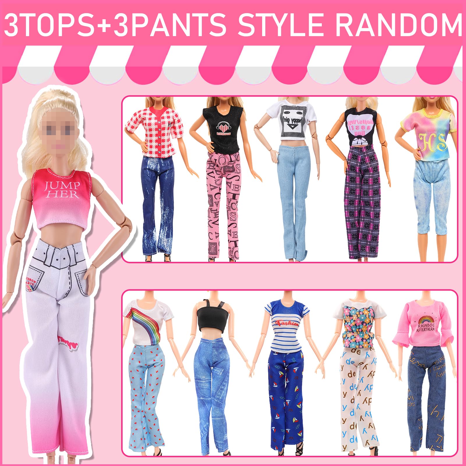 32 Vestiti e Accessori per 11,5" Bambole, Inclusi Tute Sportive Vestiti Alla Moda Mini Vestiti Tops Pantaloni Fiori Abiti Borsa Scarpe Abbigliamento & Accessori per Bambola Princess Principessa