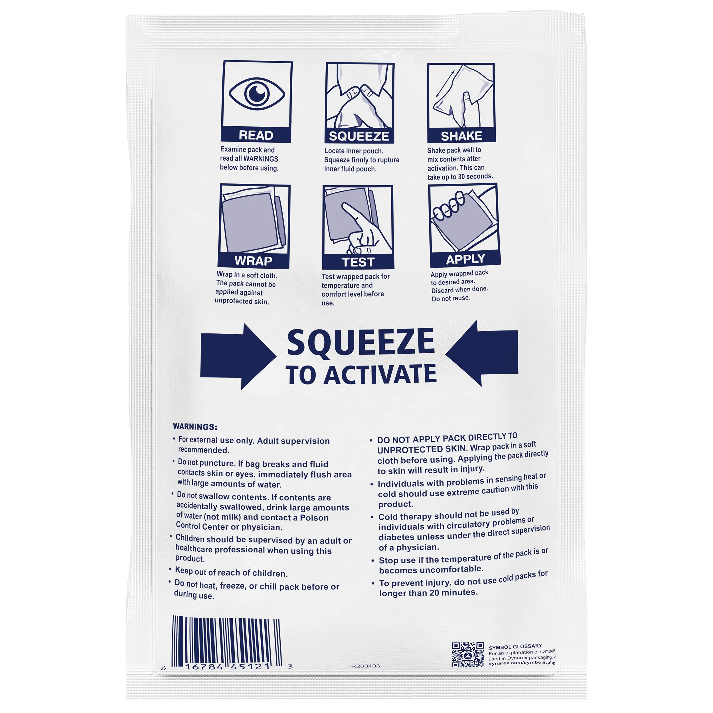 Dynarex Disposable Ice Packs for Injuries Instant Cold Packs for First Aid, Swelling, Sprains