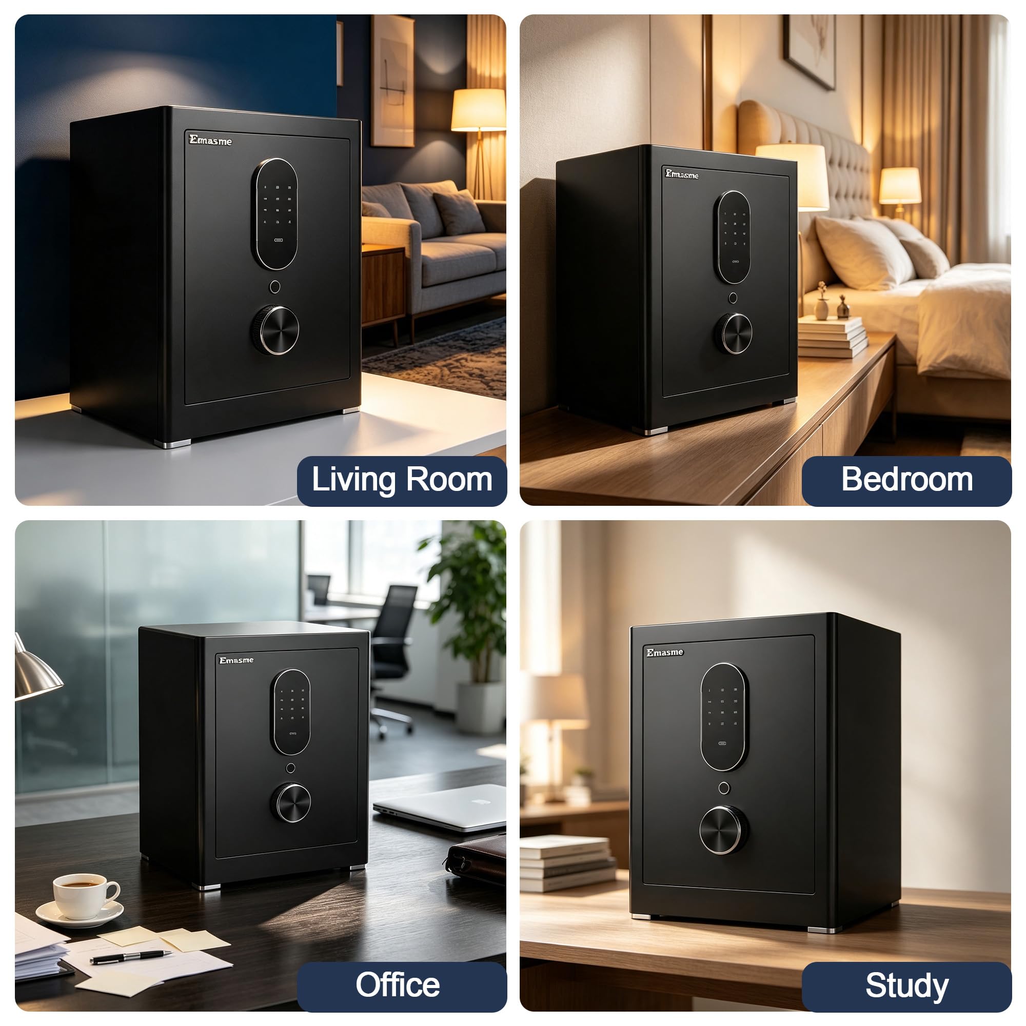 Cassaforte per la casa, con custodia impermeabile ignifuga, scatola di sicurezza elettronica con ripiano rimovibile, cassaforte personale con tastiera digitale per casa, ufficio, hotel (aggiornamento