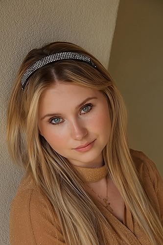 Miniatura 4 de SqHair Diadema con bisagras que se adapta como lentes de sol. Cómoda diadema, se mantiene en su lugar, bandas fáciles de peinar para llevar (negro)