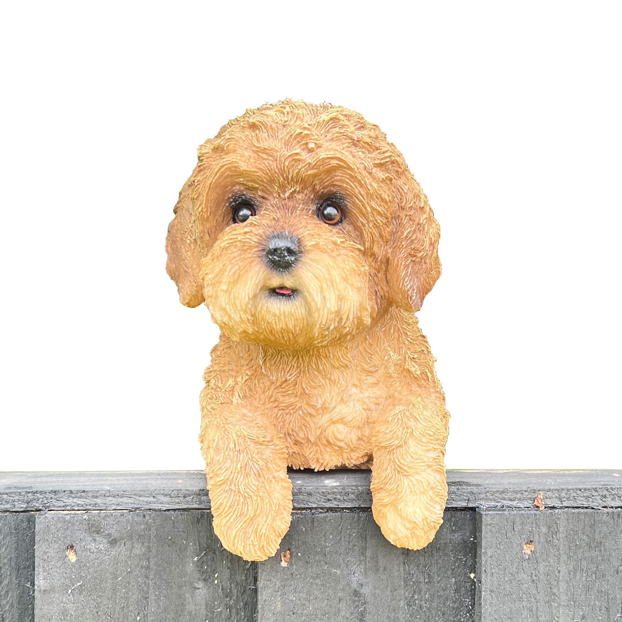 Alfie Francis Brown Hanging Cute Dog Garden Ornament Animals Statue Outdoor Fence Decoration