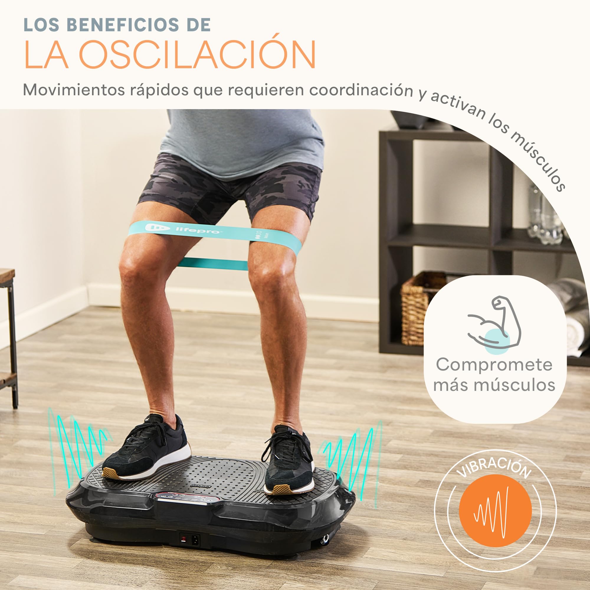 LifePro Waver - Máquina de Ejercicio con Placa de vibración para Entrenamiento Cuerpo Completo, 99 Niveles Velocidad, Bandas Resistencia, Control Remoto, Fitness en casa y Plataforma