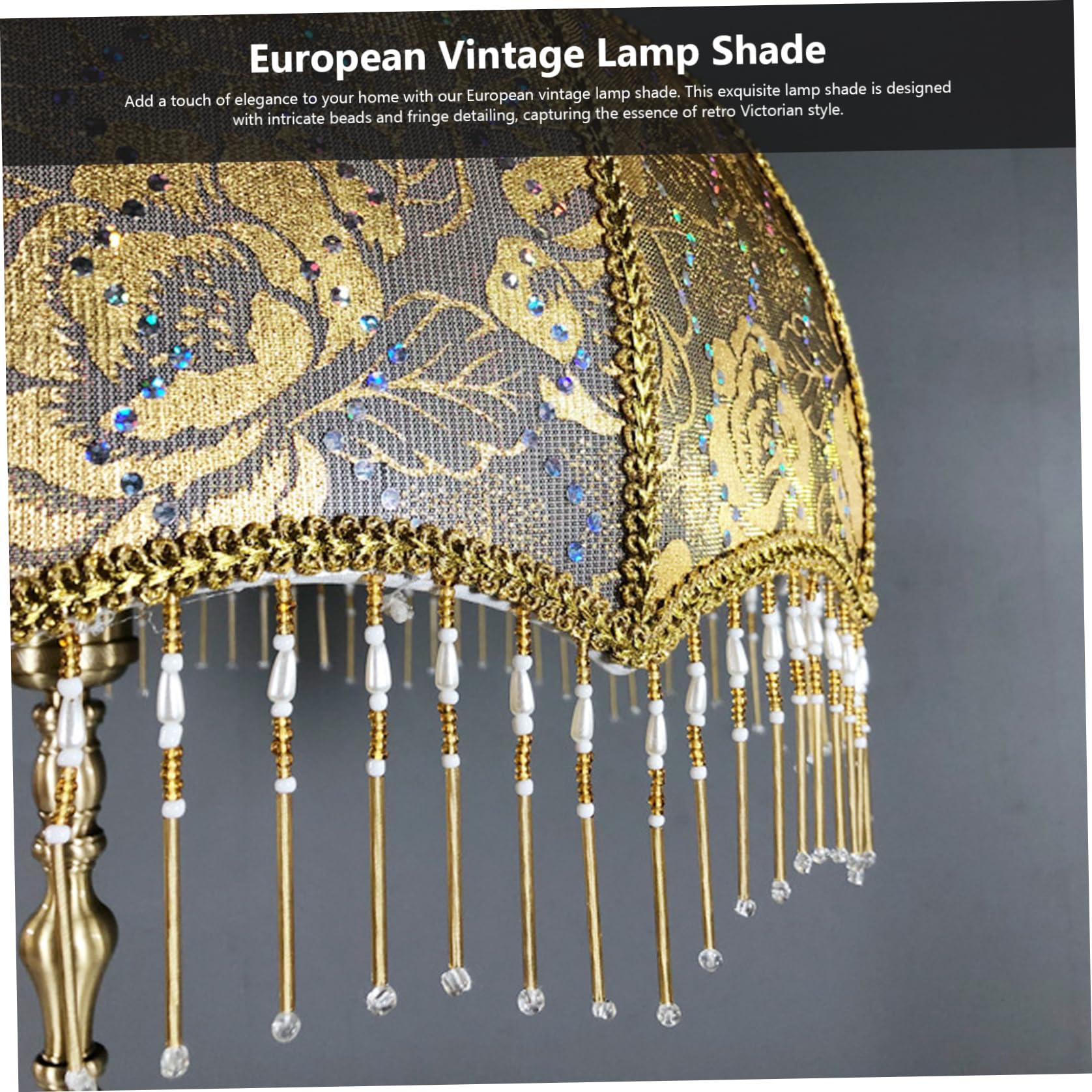 European Vintage Lamp Shade with Tassels Victorian Fringe Lamp