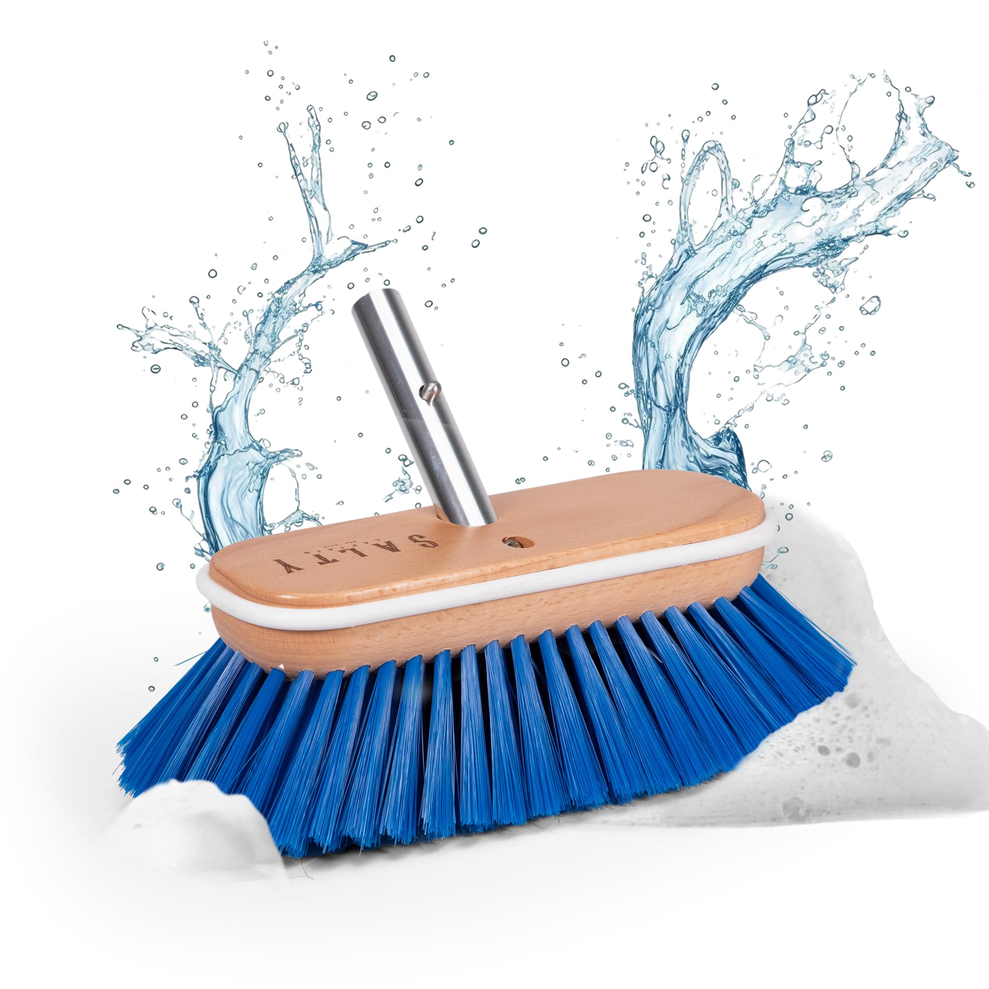 Salty Captain Medium Bristle Boat Deck Brush – Versatile Cleaning for Non-Skid, Fiberglass & Painted Surfaces – Durable Marine-Grade Design