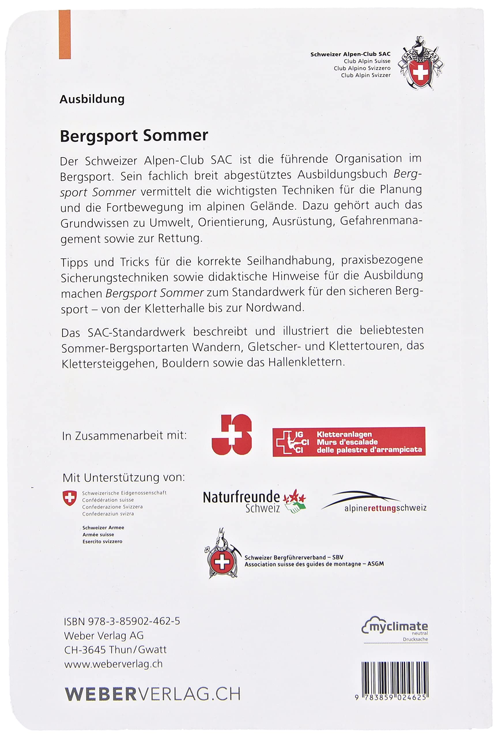 Bergsport Sommer: Technik / Taktik / Sicherheit (Ausbildung/Natur)