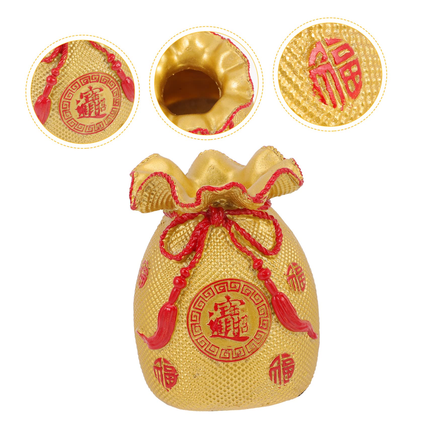 Amazon.co.jp: STAHAD 幸運 バッグ 中国 コイン ダッシュボード 装飾 小さな コンテナ コイン コンテナ 幸運 ポーチ 置物 用  富 バッグ 彫像 祝福 バッグ 装飾品 祝福 ポーチ 装飾品 樹脂 花 : ホーム＆キッチン