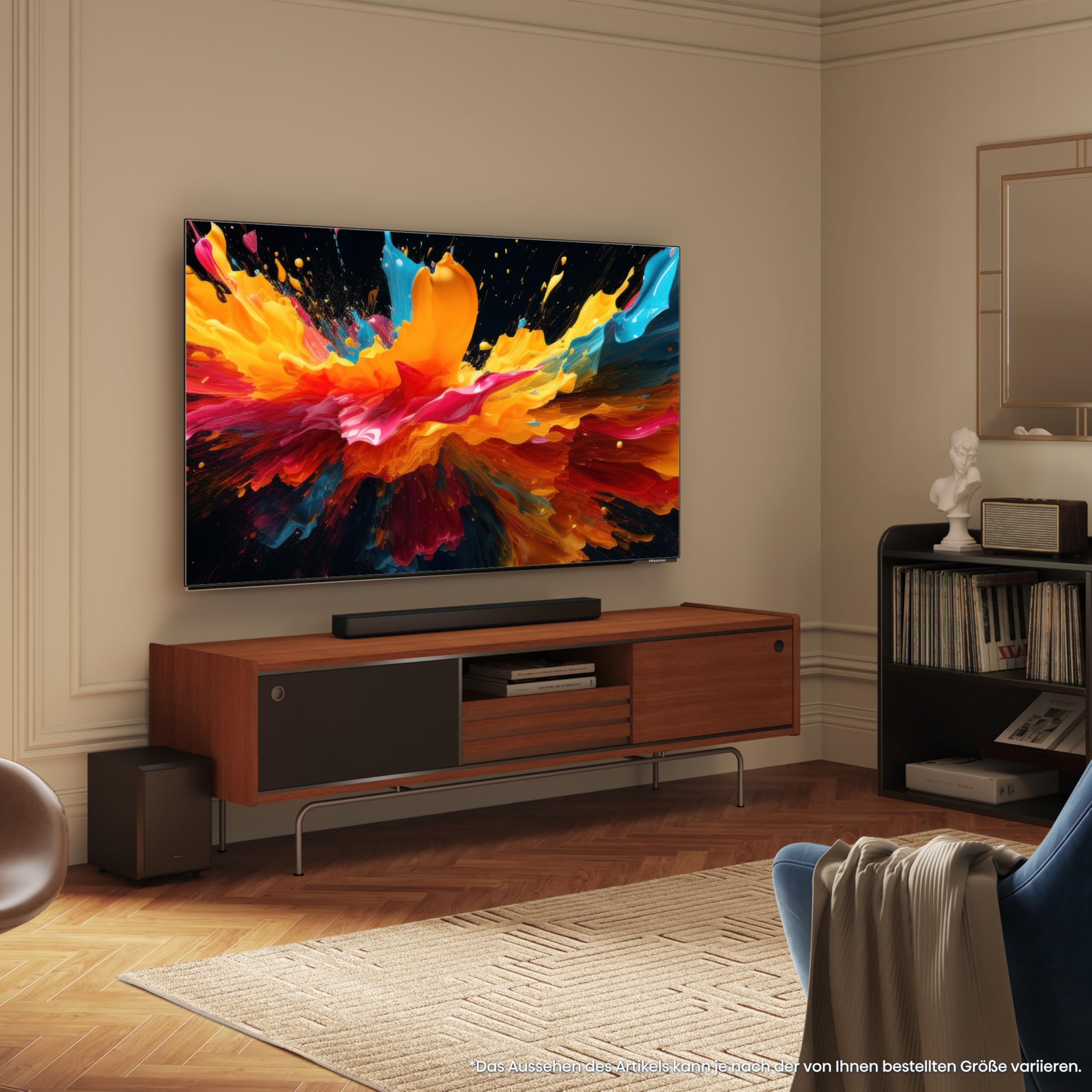Hisense 65A85N 164cm (65 Zoll) Fernseher, 4K UHD OLED Smart TV,120Hz, HDMI 2.1, Game Mode Pro, AMD FreeSync Premium, Dolby Vision IQ & Atmos, Bluetooth, Alexa Built-in, Schwarz, [2024]