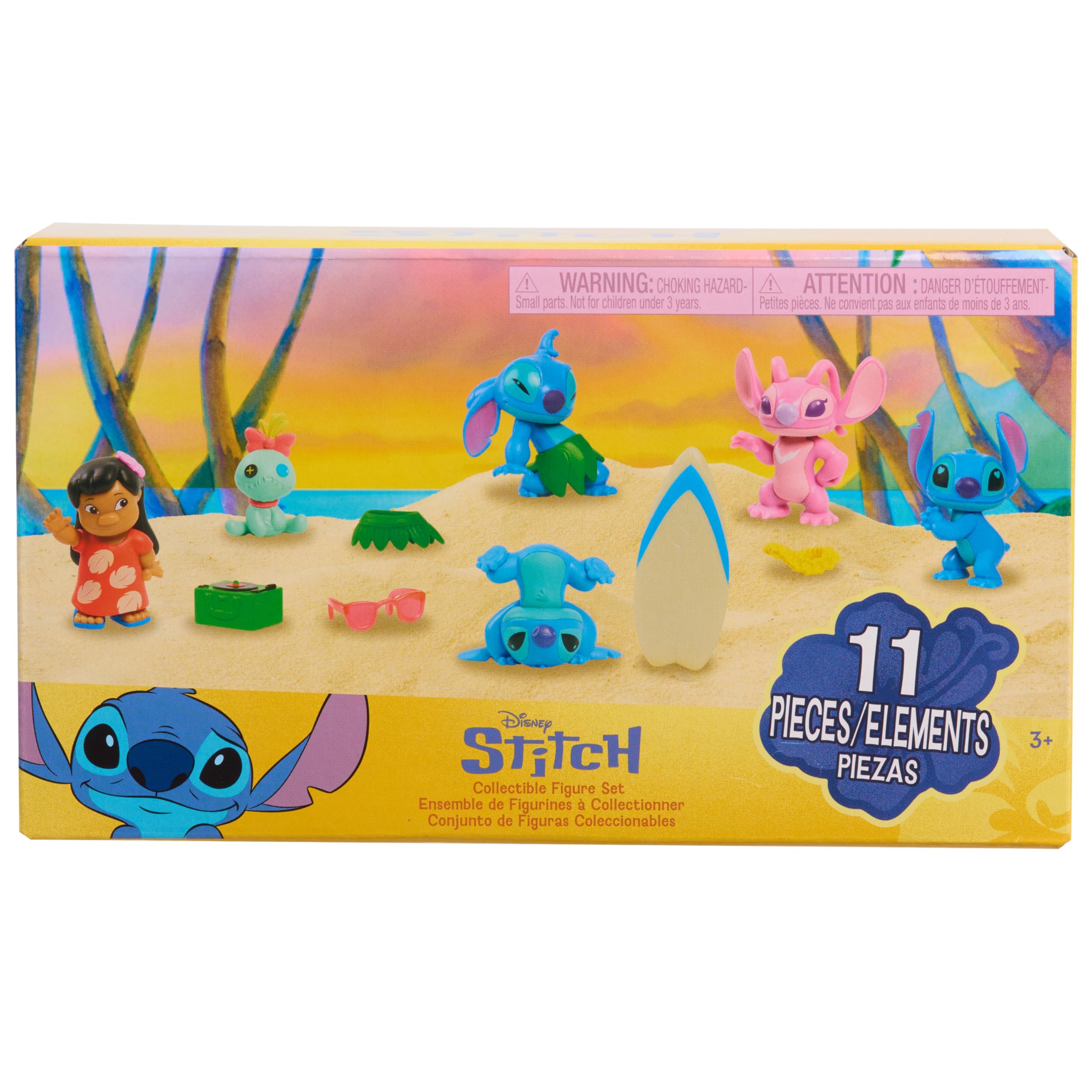 Disney Stitch Collectible Figure Set with Accessories, 11-Pieces, 2-inch Figurines, Collectible Toys, Home Decoration, Holiday Stocking Stuffers, Gifts, Presents, Kids Toys for Ages 3 Up by Just Play