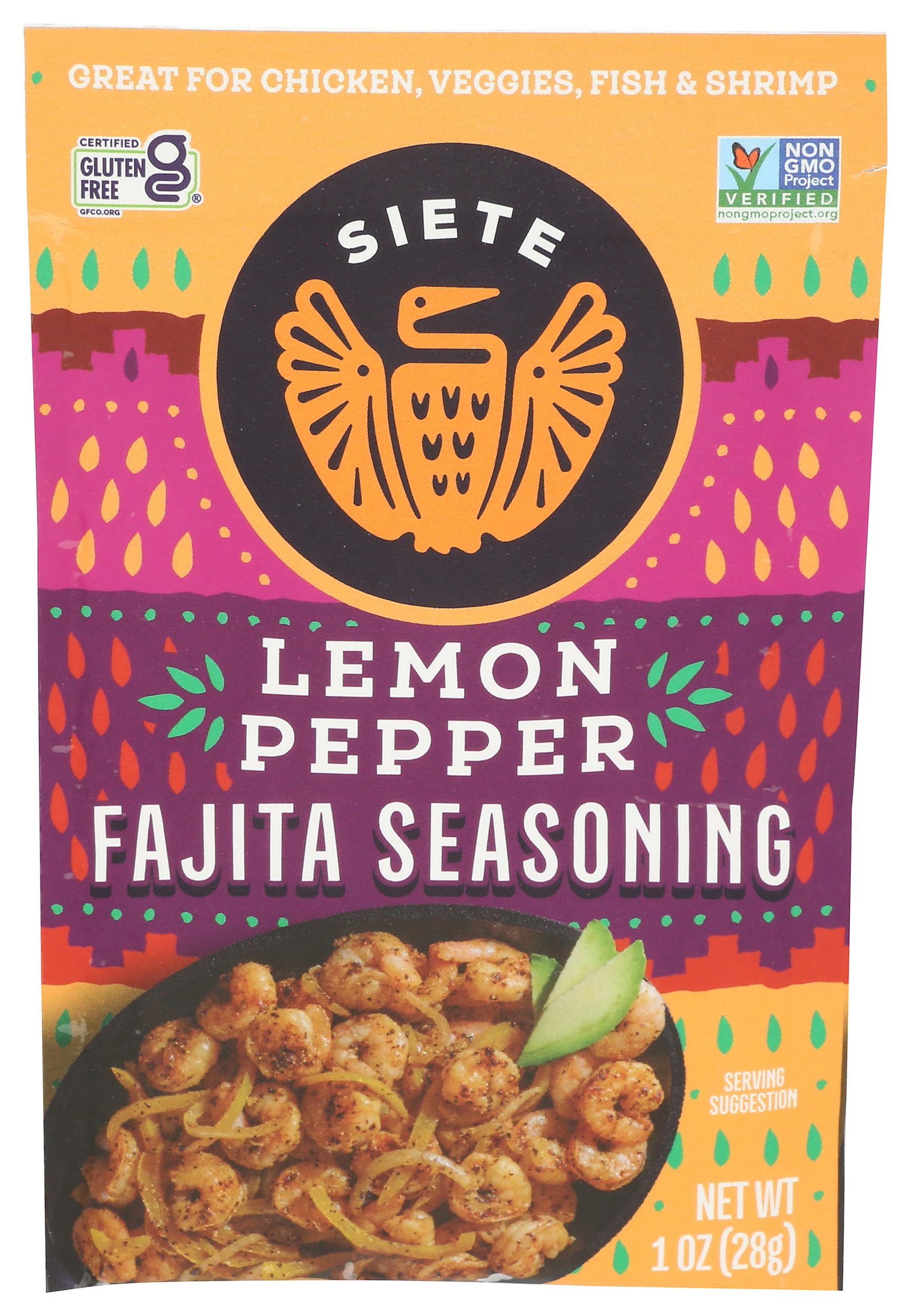Lemon Pepper Fajita Seasoning Mix | Seasoning for Chicken, Pork, Shrimp, and Veggies| Gluten Free | Vegan | Non GMO | 1 Packet (7 Servings)