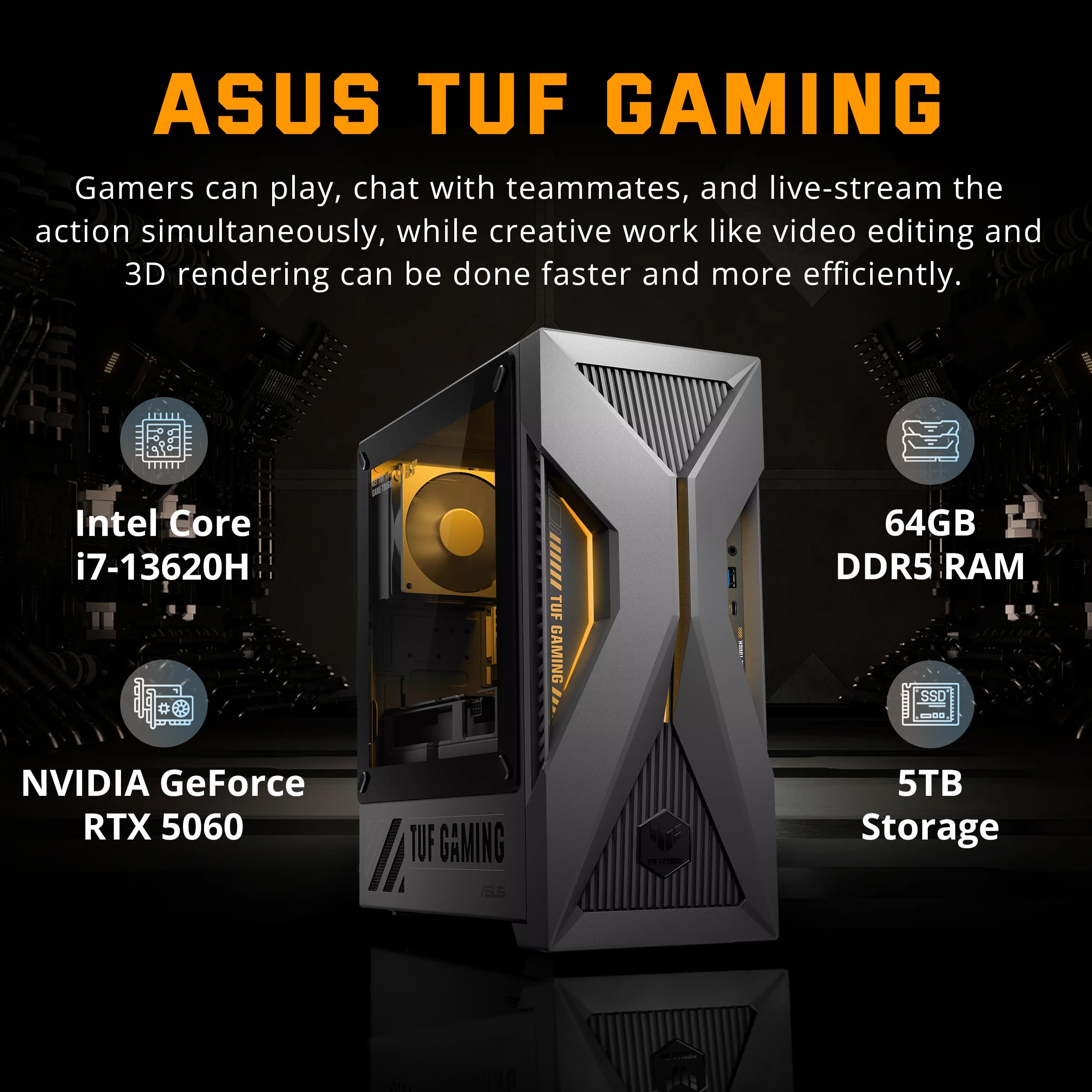 Amazon.com: ASUS TUF 15L Gaming Desktop, Intel Core i7-13620H