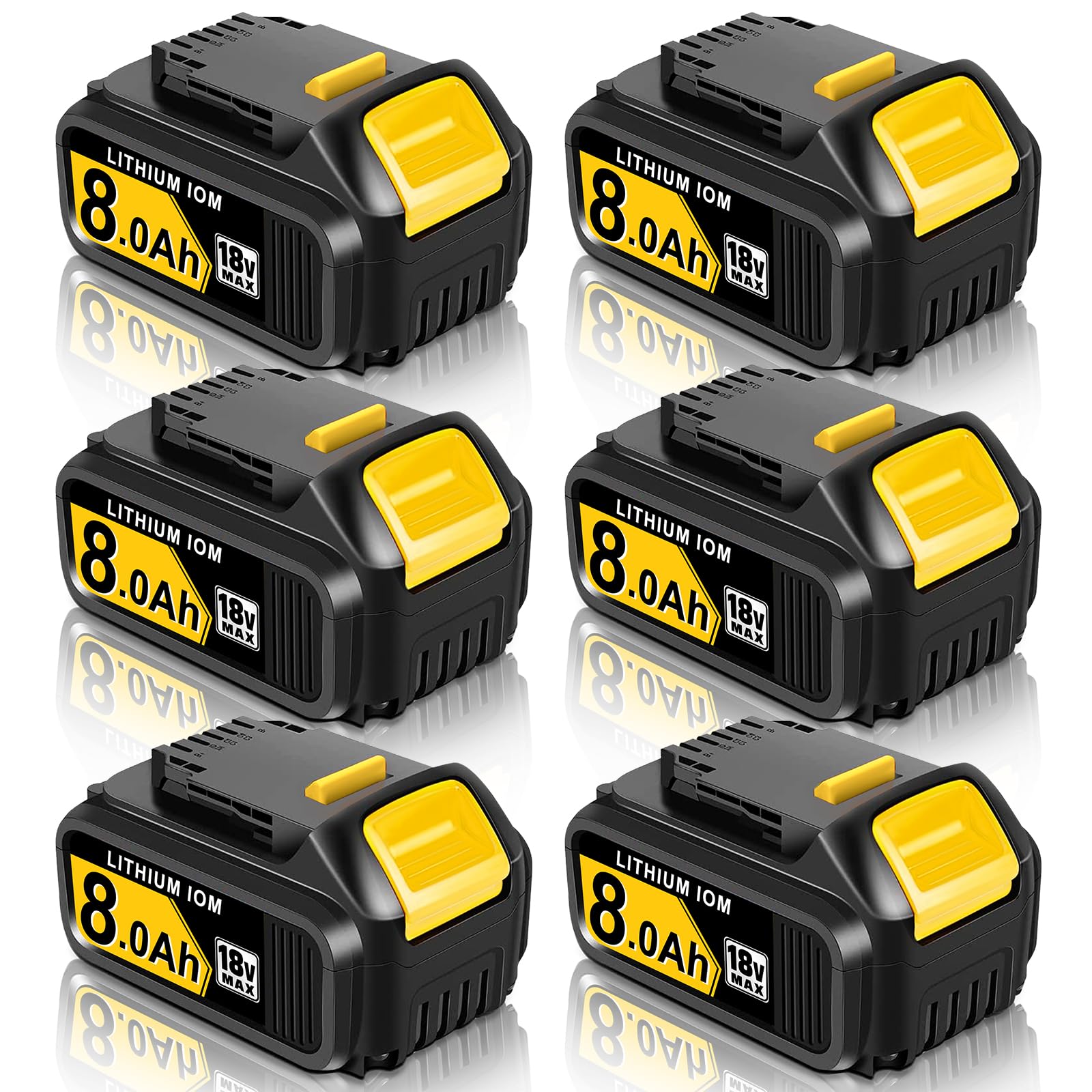 12000mAh Lithium Ersatz für DeWalt Akku 18V kompatibel mit DeWalt DCB184, DCB101, DCB115, DCB180, DCB181, DCB182, DCB203, DCB200, DCB201 mit LED-Anzeige