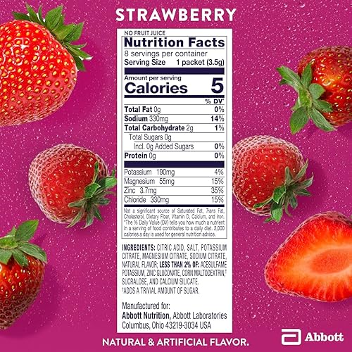 Miniatura 5 de Pedialyte Polvo cero azúcar, fresa 8 unidades x caja