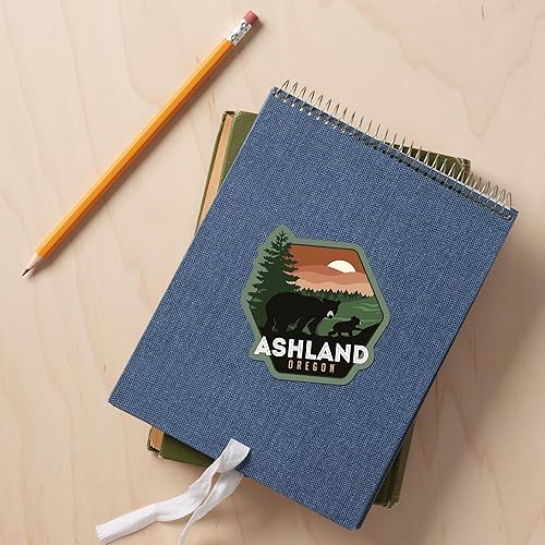 Miniatura 10 de Die Cut Sticker Ashland, Oregon, Vector Bear Family, Contour Vinyl Sticker 1 to 3 inches (Waterproof Decal for Cars, Water Bottles, Laptops,