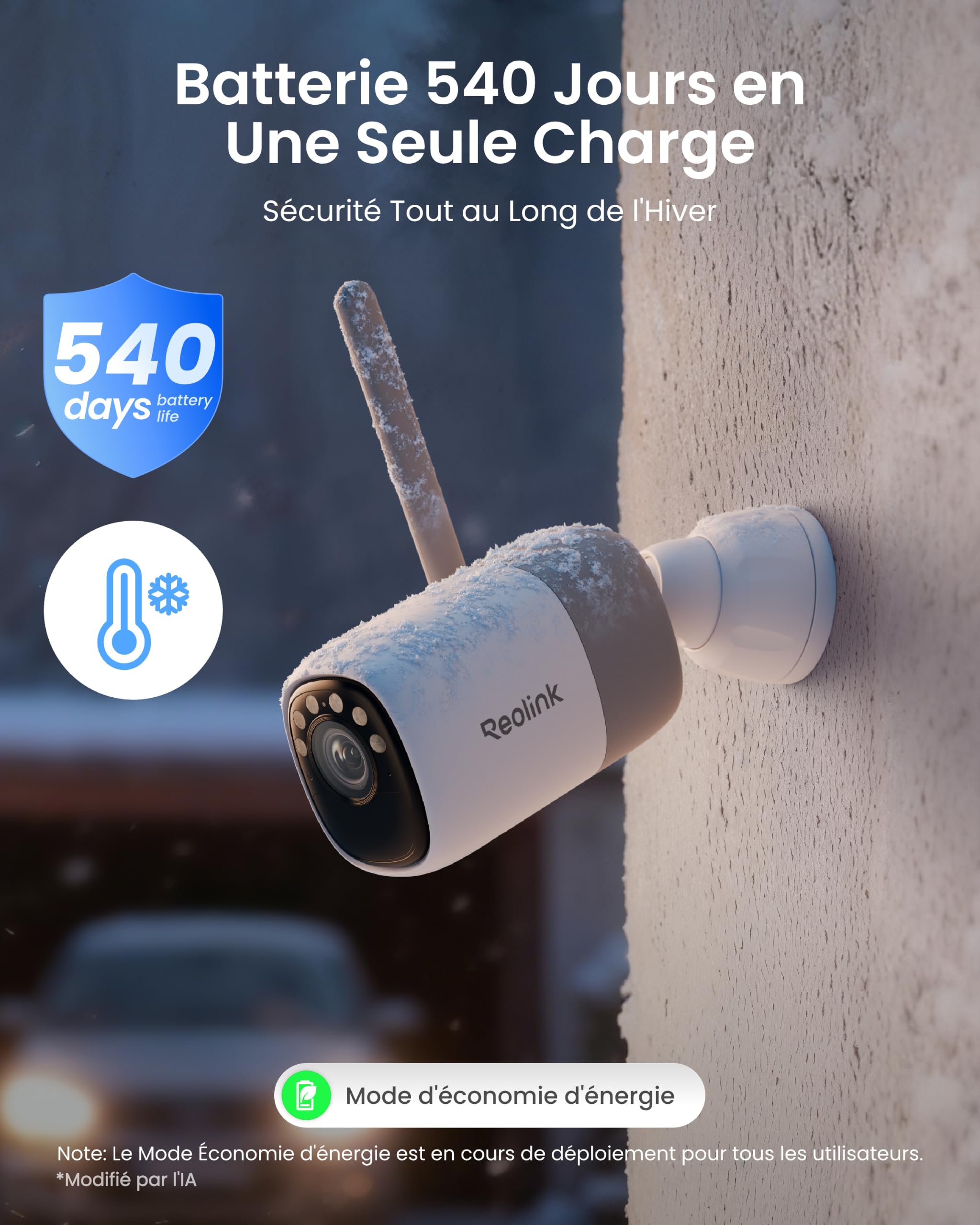 Reolink 2K Caméra Surveillance sans Fil, Autonomie 540J, ColorX, Altas
