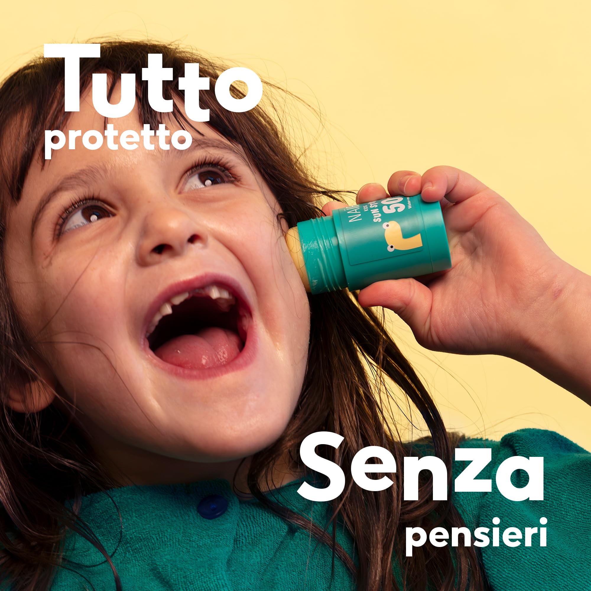 Naïf - Stick solare per bambini - SPF 50 - Dai 3 anni - Protezione UVA e UVB - Resistente all'acqua - Dermatologicamente testato - Senza microplastiche - Senza profumo – 15 g