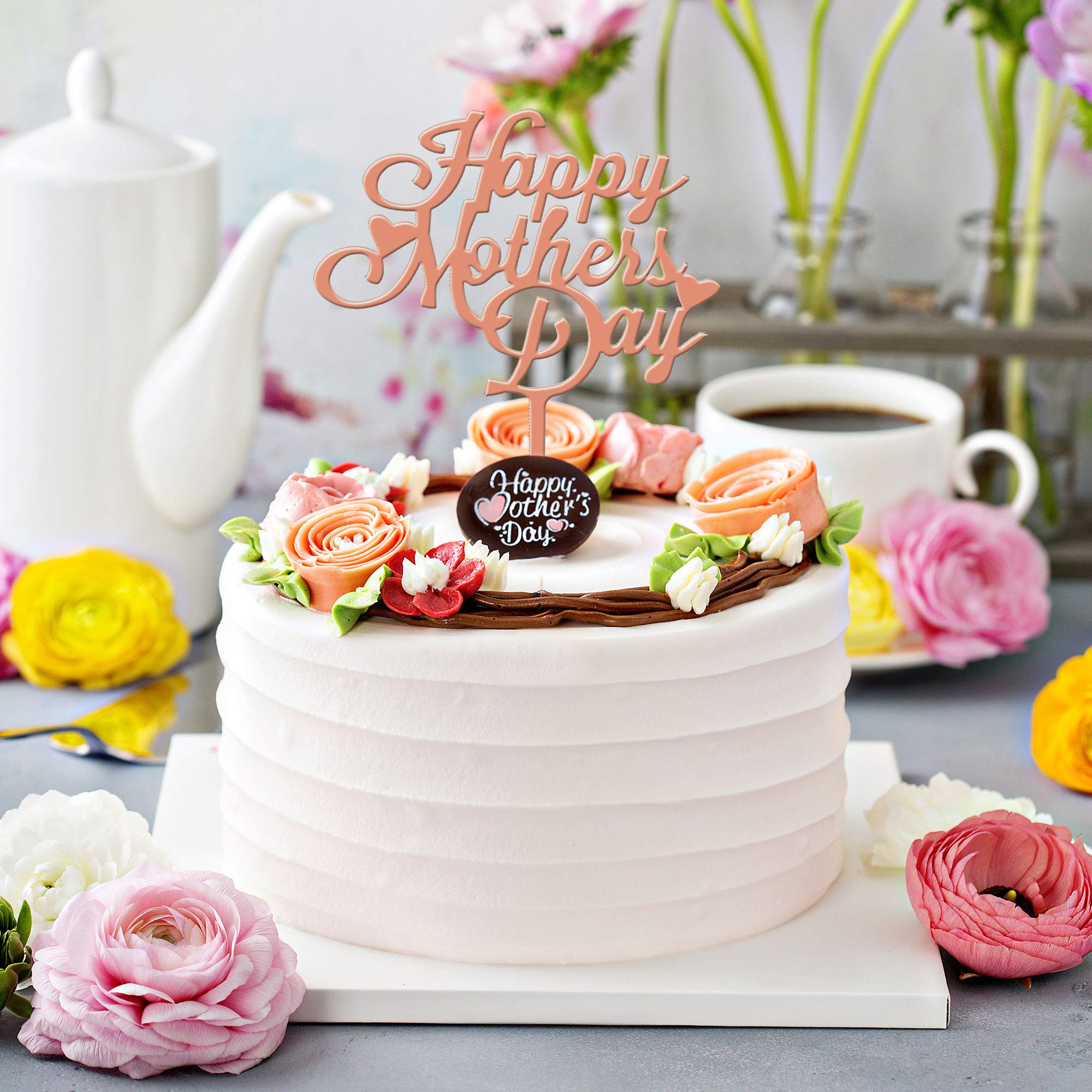 12-Piece Mother’s Day Cake Topper Set – Acrylic “Best Mom Ever” Decorations For Cupcakes & Cakes