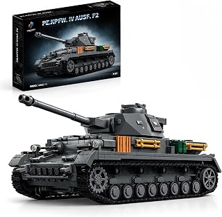 WW2 Tank Building Set Tiger I Army Military Vehicles Collectible Model for Adults Home Office Decor (Gray 2)