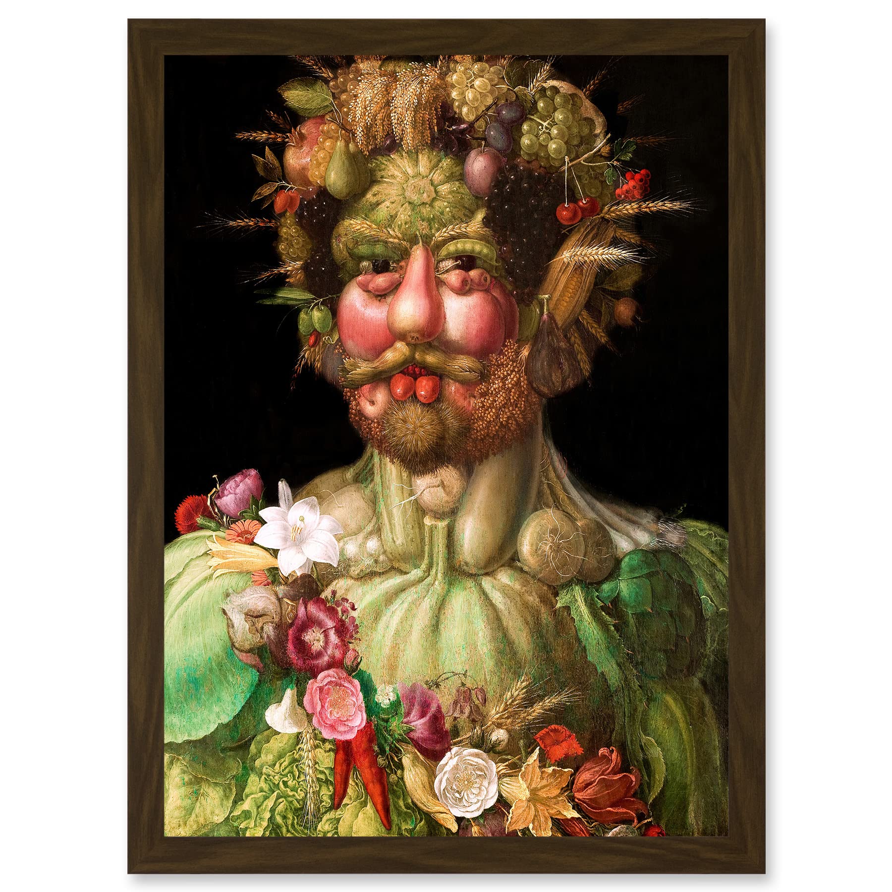 Wee Blue Coo Painting Portrait Arcimboldo Rudolf II Habsburg Vertumnus Vegetables Artwork Framed Wall Art Print A4