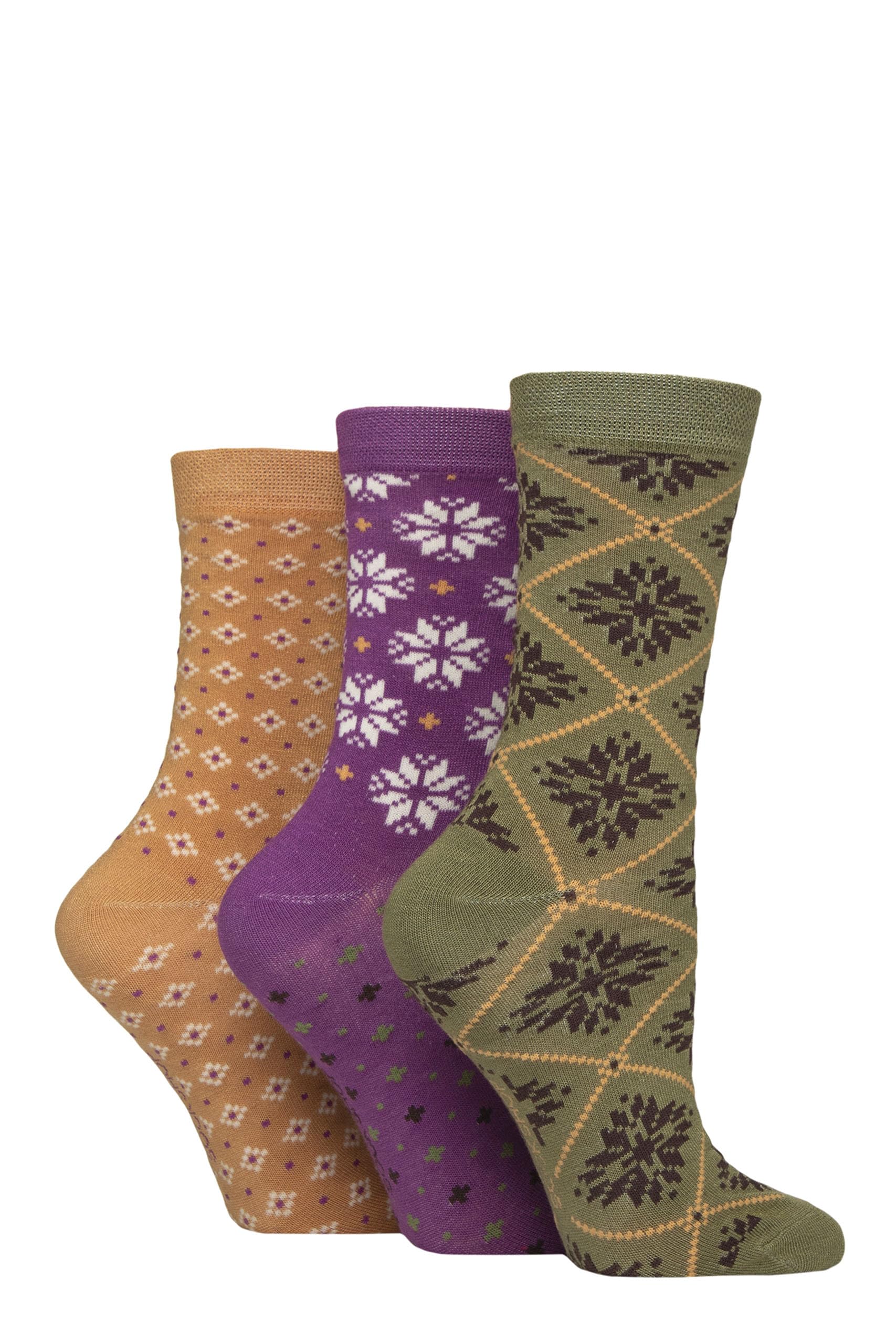 Sockshop Women's Patterned Wild Terrain ’ Plain Patterned Striped Bamboo Socks Soft Breathable Socks Assorted Colours 4-8 Pack Of 3 (Uk, Numeric, 4, 8, Regular, Regular, )