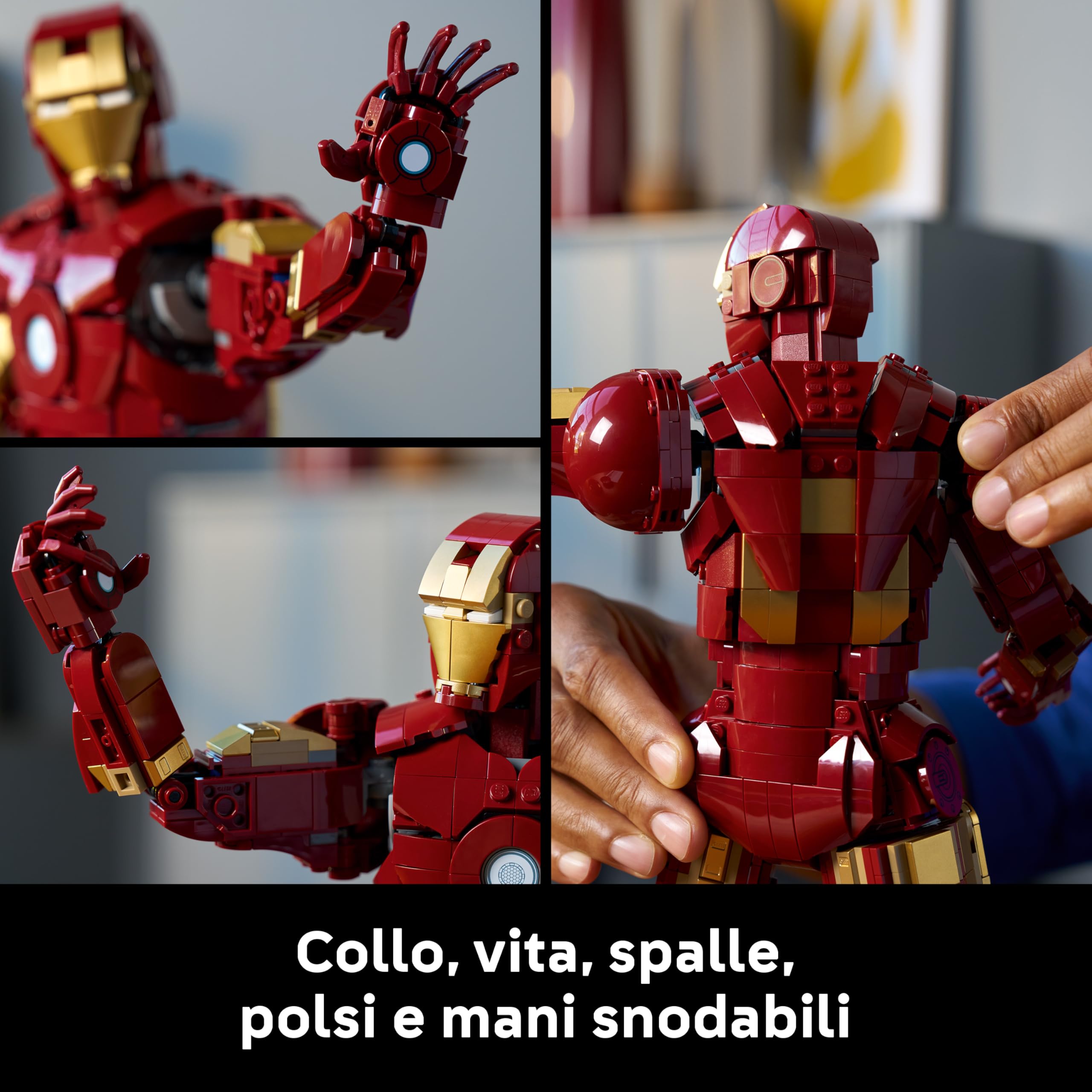 LEGO | Marvel Iron Man Mark 3 Edizione del Collezionista - Kit di Modellismo Action Figure Avengers da Esposizione per Adulti - con Minifigure e Reattore ad Arco - Regalo da Collezione per Fan - 76344