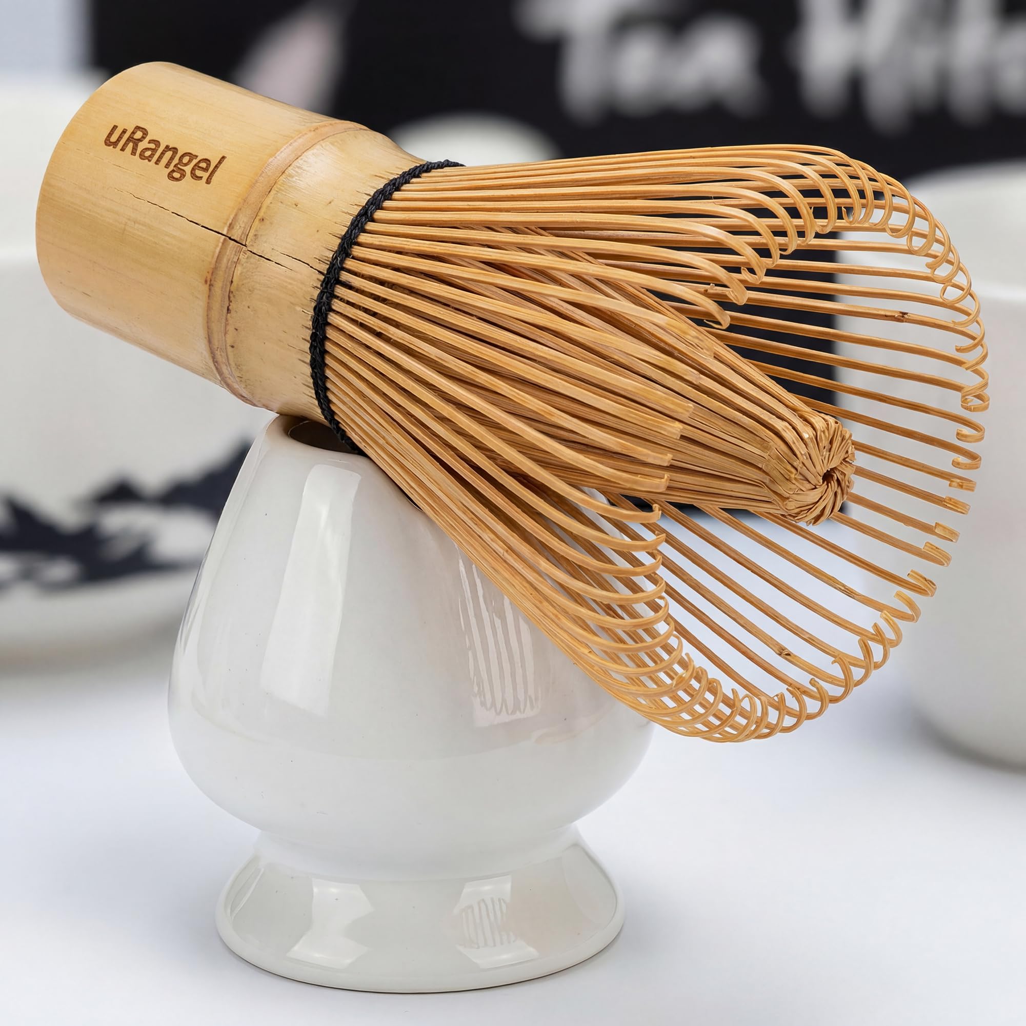 uRangel-Kit Matcha Complet 9PCS-Coffret Matcha avec Bol Matcha Chawan Sans Plomb-Fouet Matcha Chasen 100 Brins-Spatule Bambou-Accessoires Matcha-Cérémonie Matcha Japonaise-Idée Cadeau