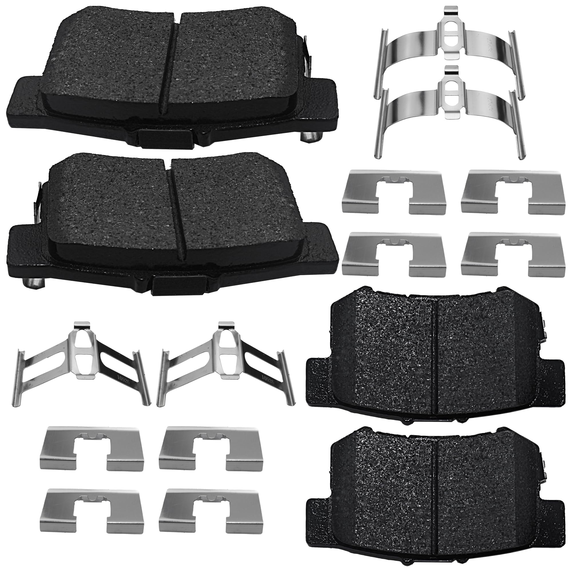 Brake Pads Rear Set Compatible with Acura, Honda Accord Civic Prelude S2000, Suzuki Kizashi SX4 Automotive Replacement Rear Brakes Semi-Metallic D537