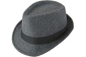 Unisex Classic 1920's Gray Trilby Fedora Hat with Band Casual Jazz Cap Manhattan