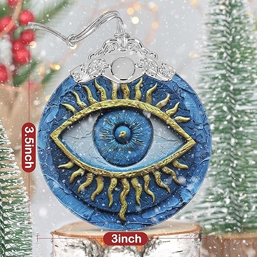 Miniatura 2 de Decoración navideña de vitrales de 3 pulgadas, adornos de Navidad, recuerdo de reliquia, intercambio de regalos, idea de regalo, regalo de bola, mal