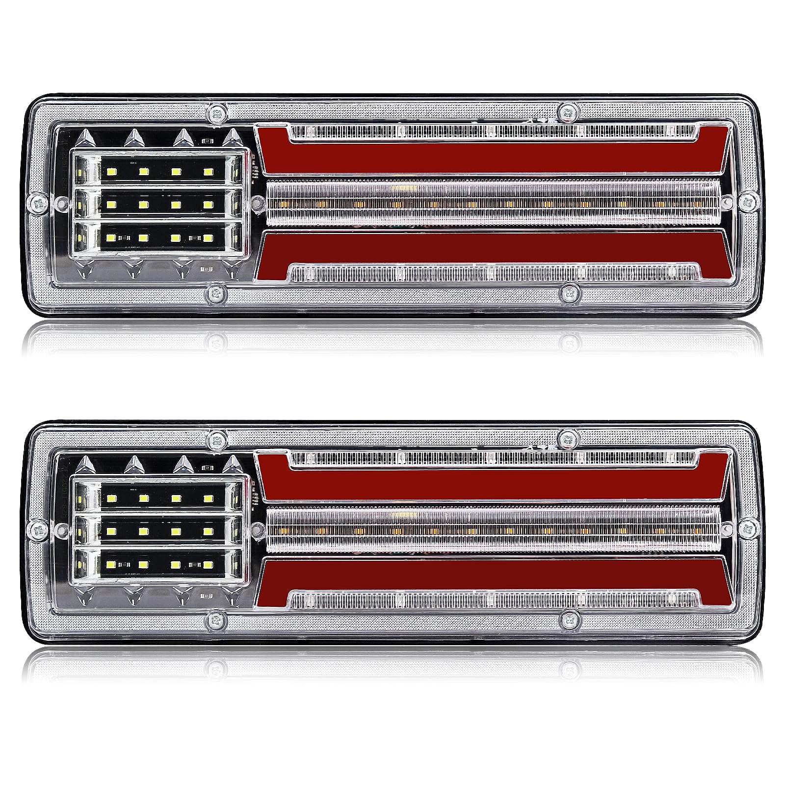 YnGia 2PCS Truck Tail Light Rear Stop Light Trailer Brake Light Flowing Turn Signal Lamp Trailer Reversing Light Indicator for Car Truck Agricultural