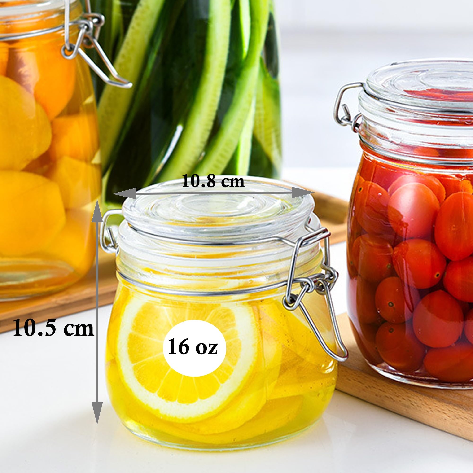 Bocal Verre Avec Couvercle Hermétique Hévéa, 1,6L - Hermet