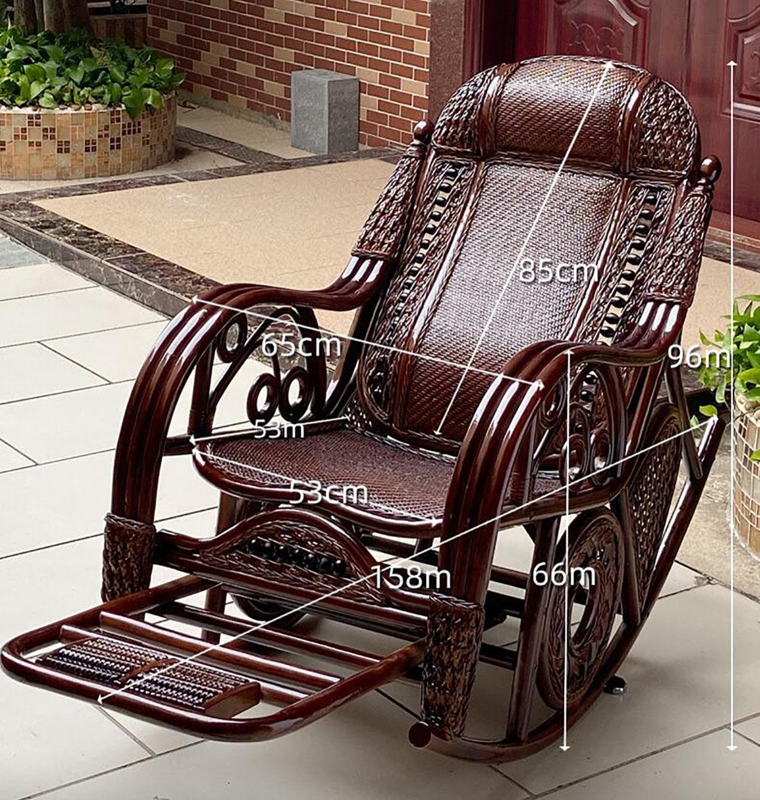Mecedora moderna de ratán de estilo chino para balcón y patio al aire libre, cómoda y elegante muebles para el hogar para relajarse