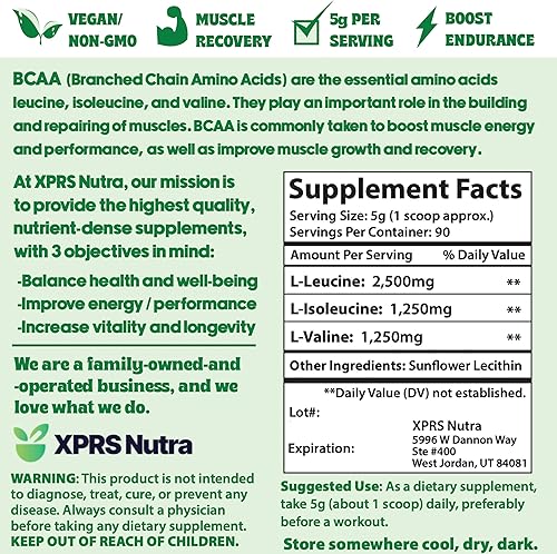 Miniatura 9 de XPRS Nutra BCAA Powder - 8 Ounce