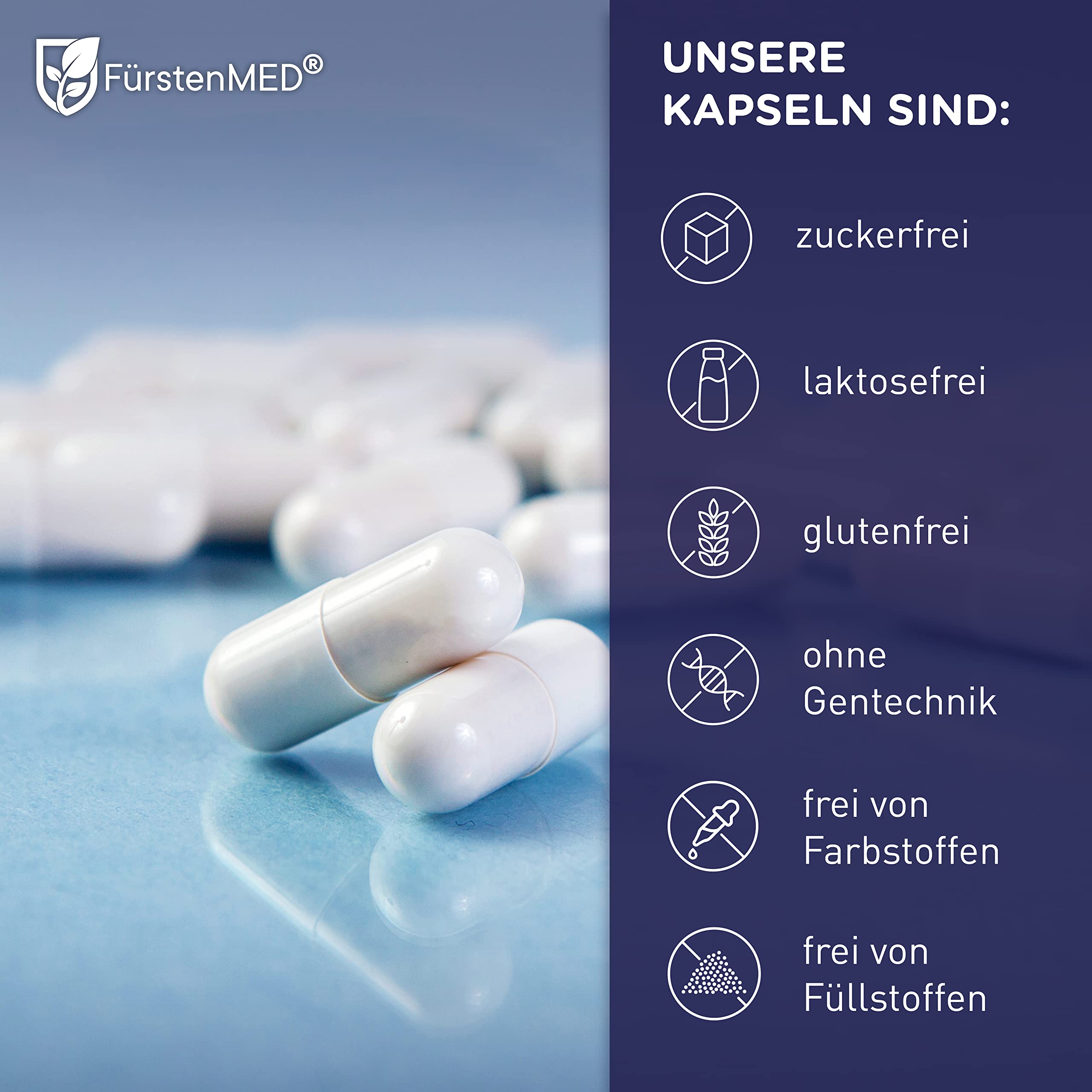 FürstenMED® Glucosamin Chondroitin MSM Hochdosiert + Vitamin C, 180 Kapseln als 4 Fach Komplex mit Glucosamine, Laborgeprüft & Ohne unerwünschte Zusatzstoffe