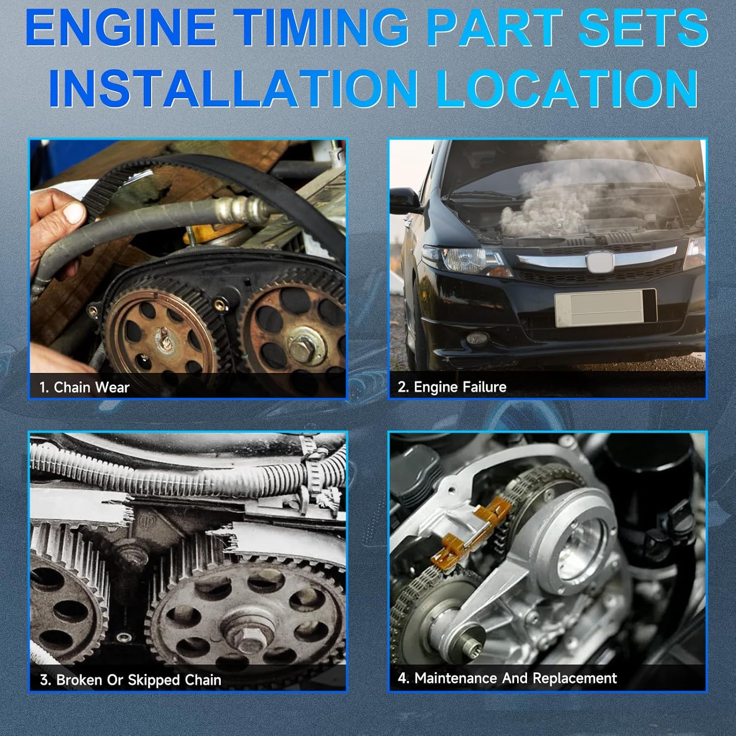 3.3L 3.8L Engine Timing Chain Kit Fits for Genesis G80/ G90 17-19, Hyundai Azera 12-17/ Palisade 20-22, 14-20 Kia Cadenza/Sorento 3.3/3.8L V6 DOHC Replace OE 24321-3L100 24820-3CGA3