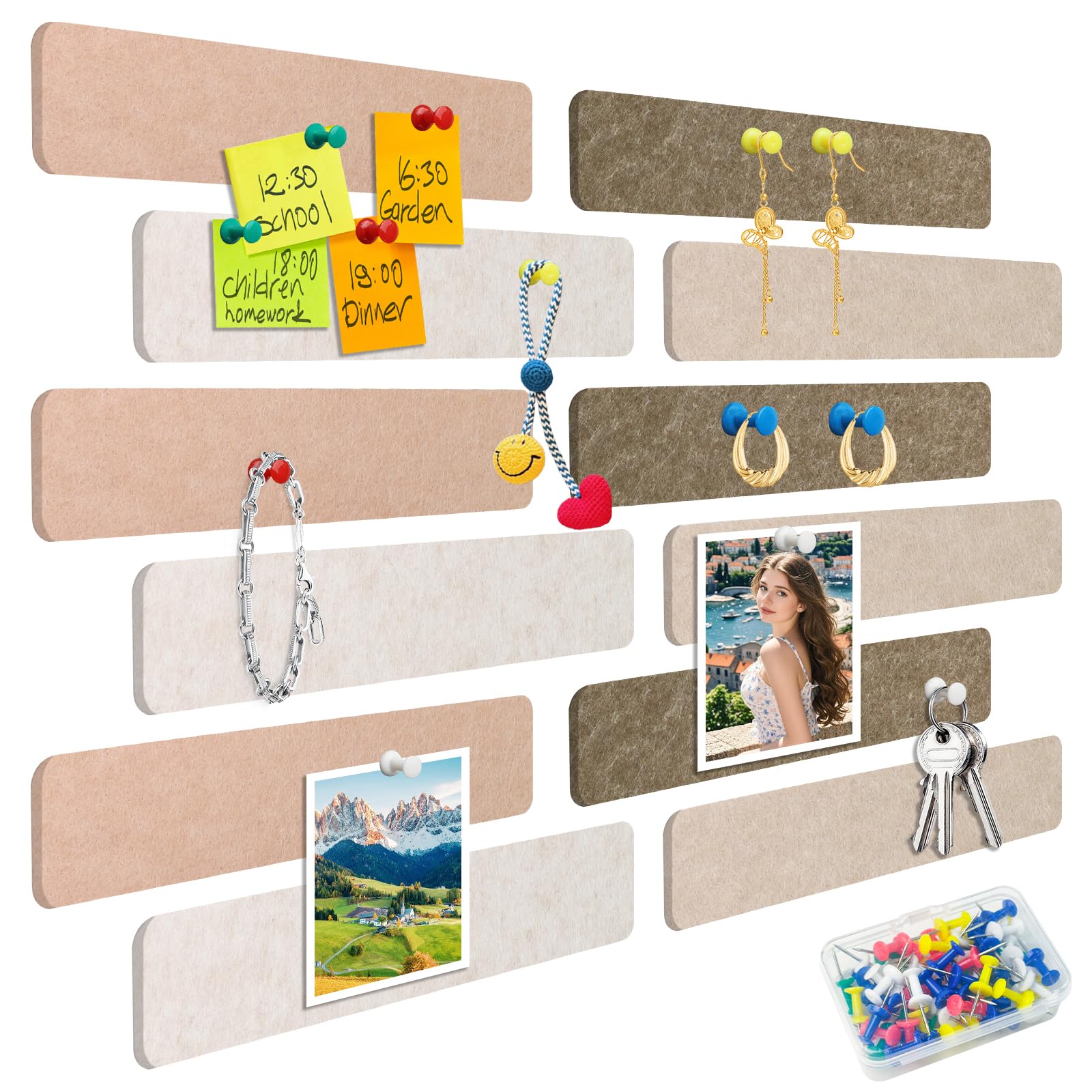Hexizexi 12 Pcs Bulletin Board Strips 33x5 cm Notice Boards for Home