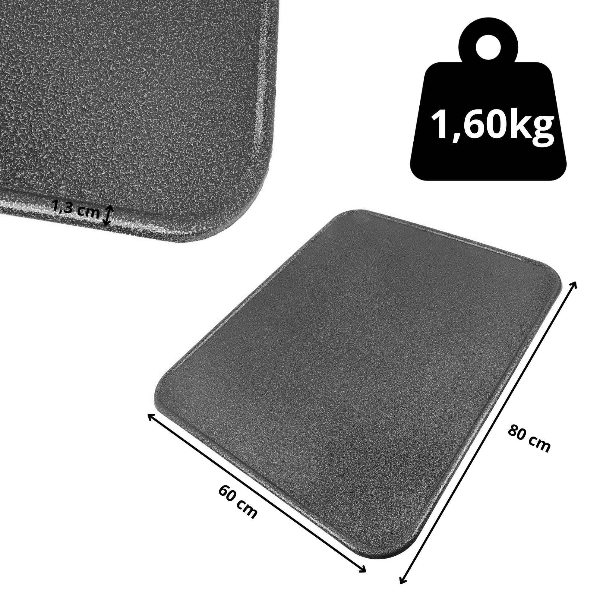 Plaque de sol pour foyer - 80 x 60 cm - Robuste - Gris