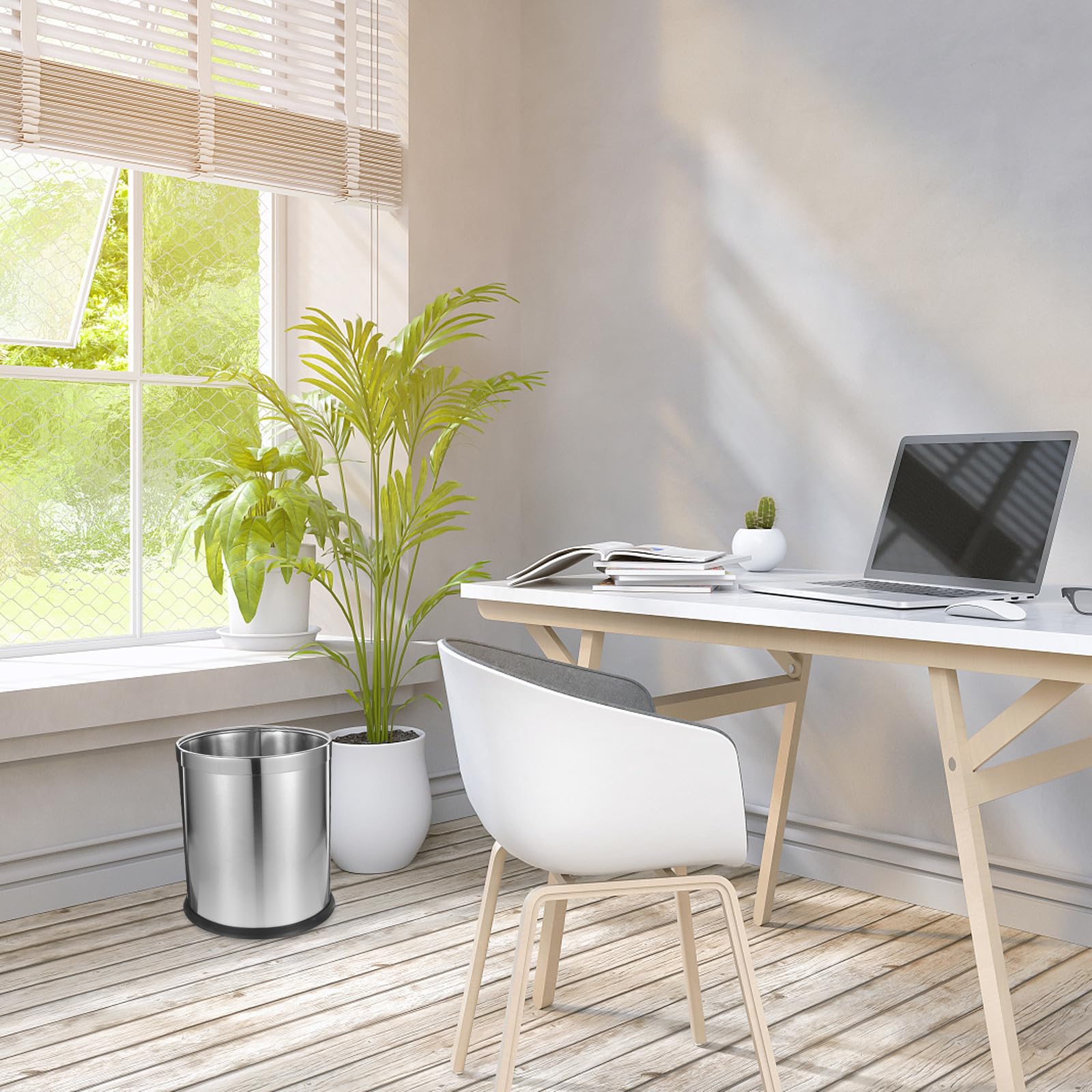 Ciieeo Mülleimer für Küche und Badezimmer Leicht zu Reinigen und Pflegeleicht aus 410 Edelstahl mit Großer Kapazität im Modernen Minimalistischen Stil