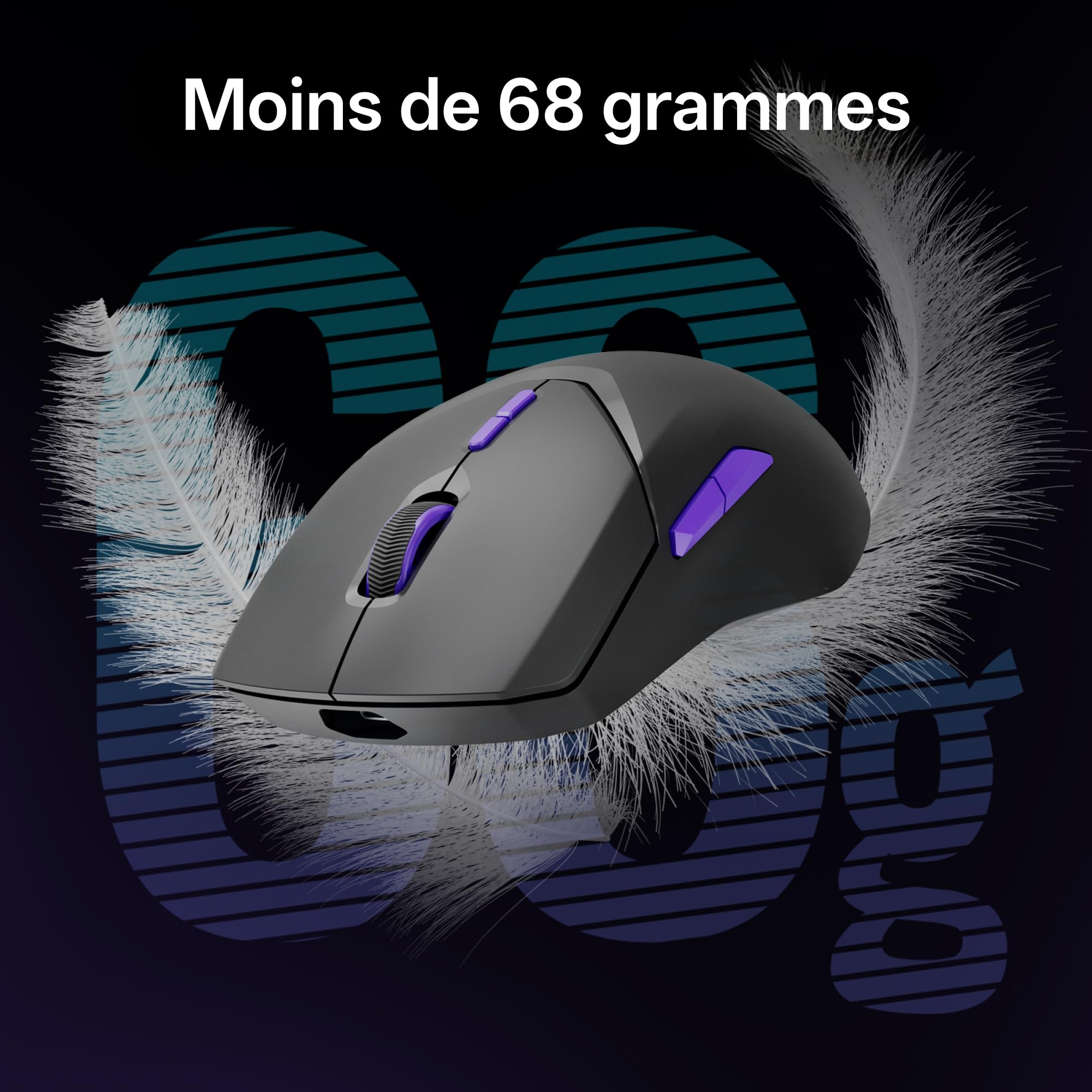 Rapoo VT9Pro 4K Souris Gamer sans Fil Ultralégère 68g, Paw 3398 26000 DPI