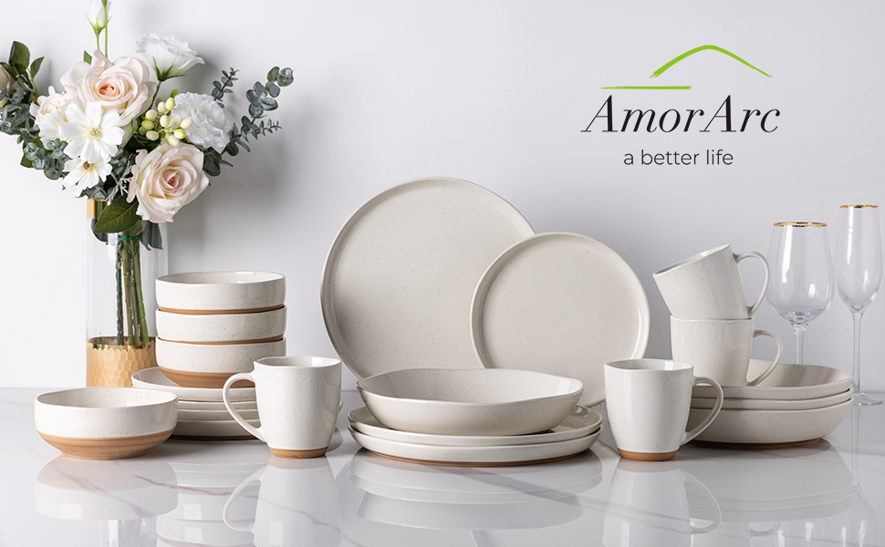 Amazon.com | AmorArc Ceramic Dinnerware Sets for 4, 12 Pieces
