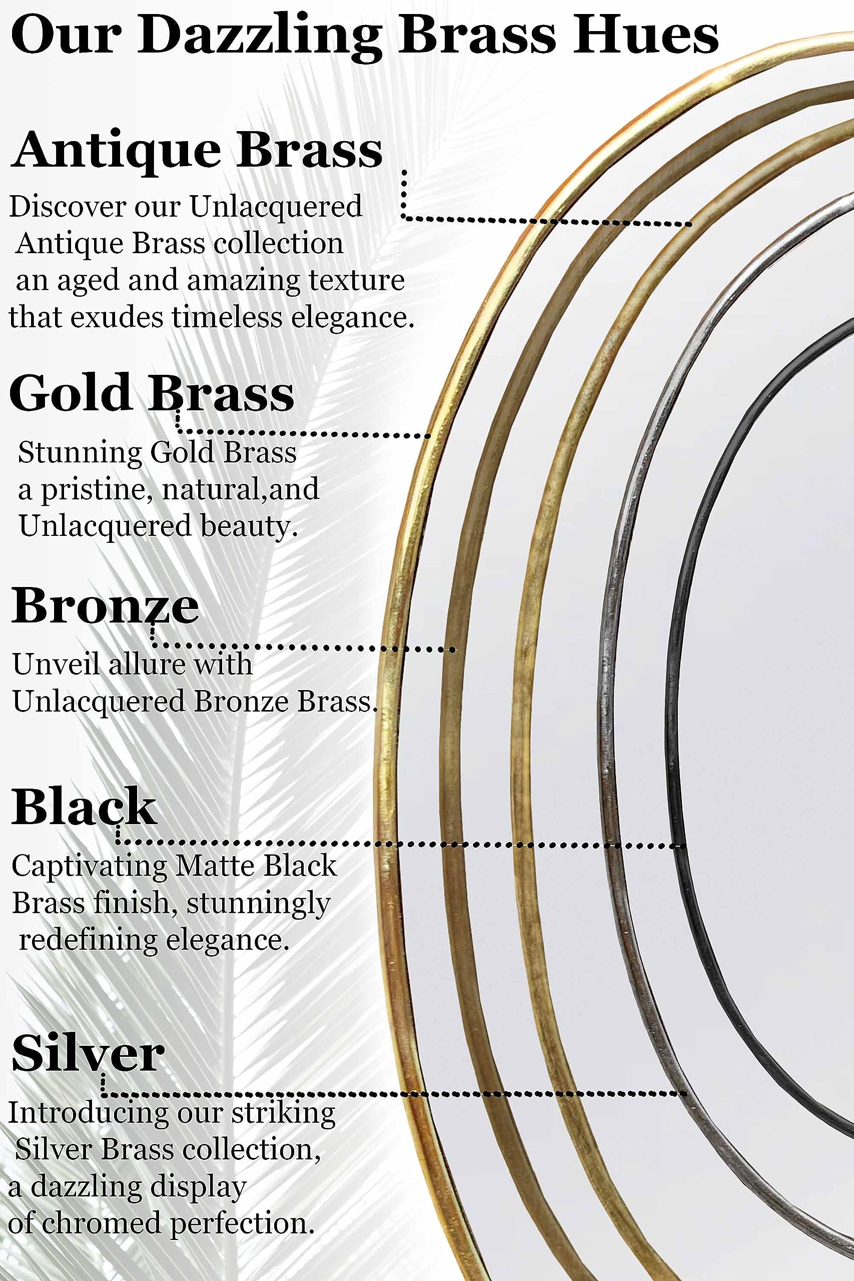 Amazon.com: Italian Curved Unlacquered Brass Mirror - Butterfly