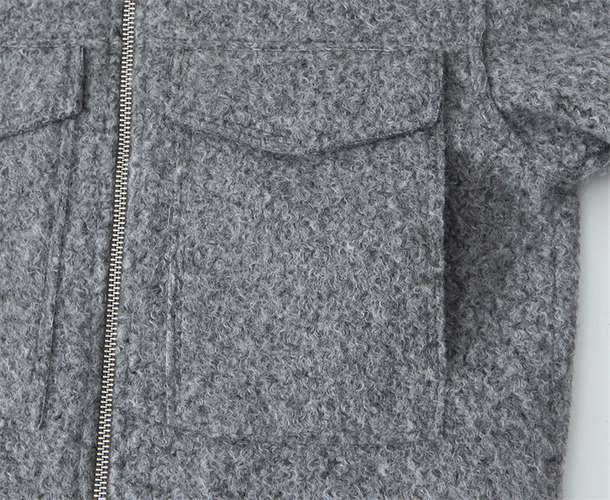 Solapa Moda Estilo Clásico Chaqueta Corta-Color de la Imagen-XS
