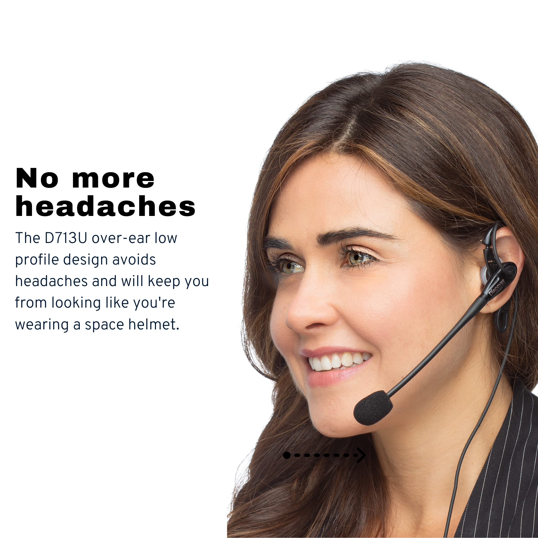 D713U Wired Earpiece Headset for Computer Calls - Dettaglio