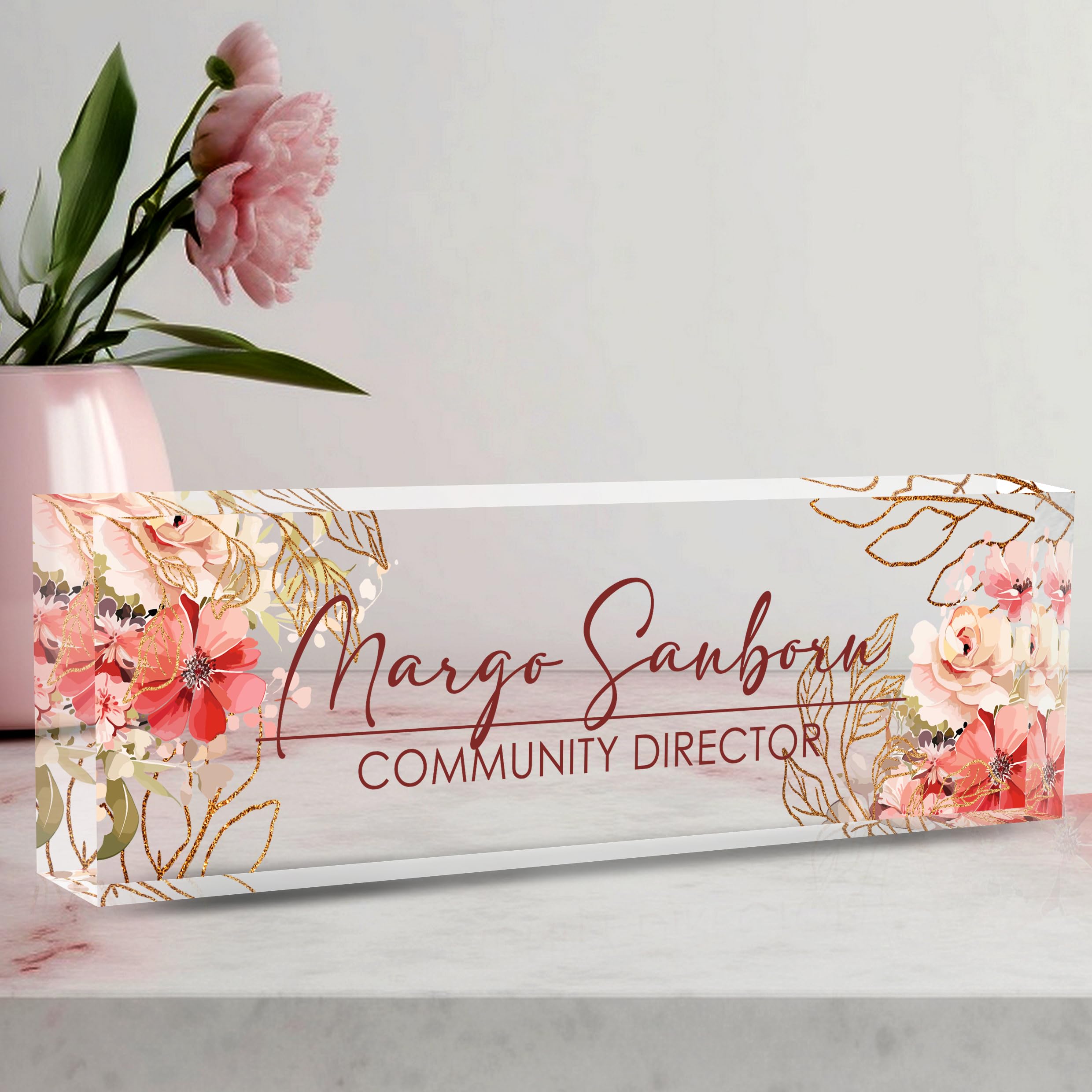 Aeekdook Custom Name Plate for Desk Desk Name Plate Personalized, Office Desk Decor for Women & Men, Employee Appreciation Gifts The Office Gifts for