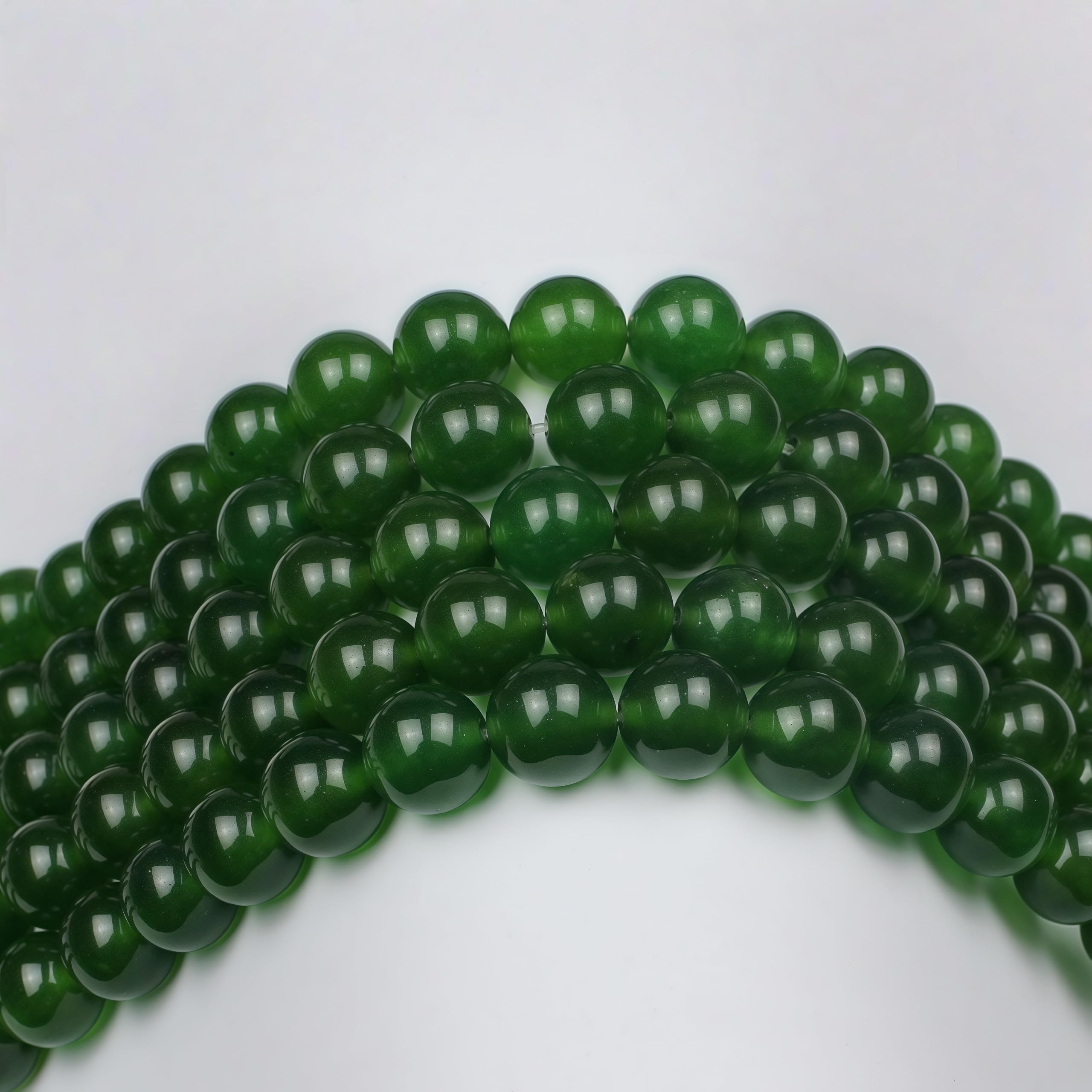 MJDCB 43 pezzi 8mm Giada Verde Oliva Sciolto Perline di Pietra per Creazione Braccialetti Collane e Gioielli Pietre Dure per Bigiotteria Fai Da Te Rotonde