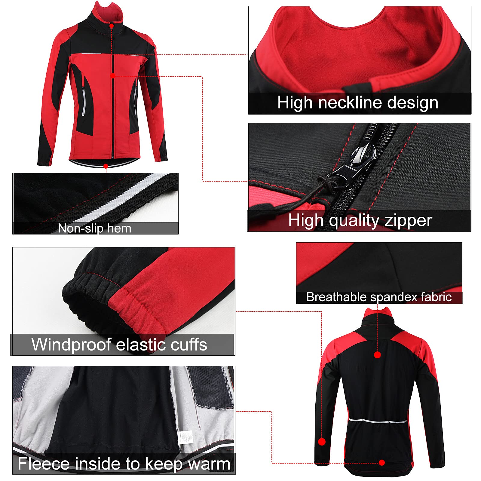 Set Vélo Imperméable Réfléchissant – Veste + Pantalon, Microfibre, Coupe Athlétique Unisexe